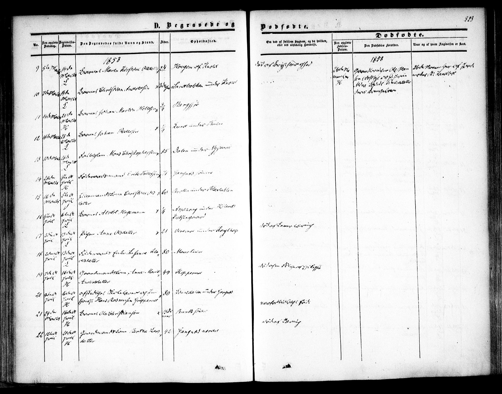 Høland prestekontor Kirkebøker, AV/SAO-A-10346a/F/Fa/L0010: Parish register (official) no. I 10, 1854-1861, p. 323