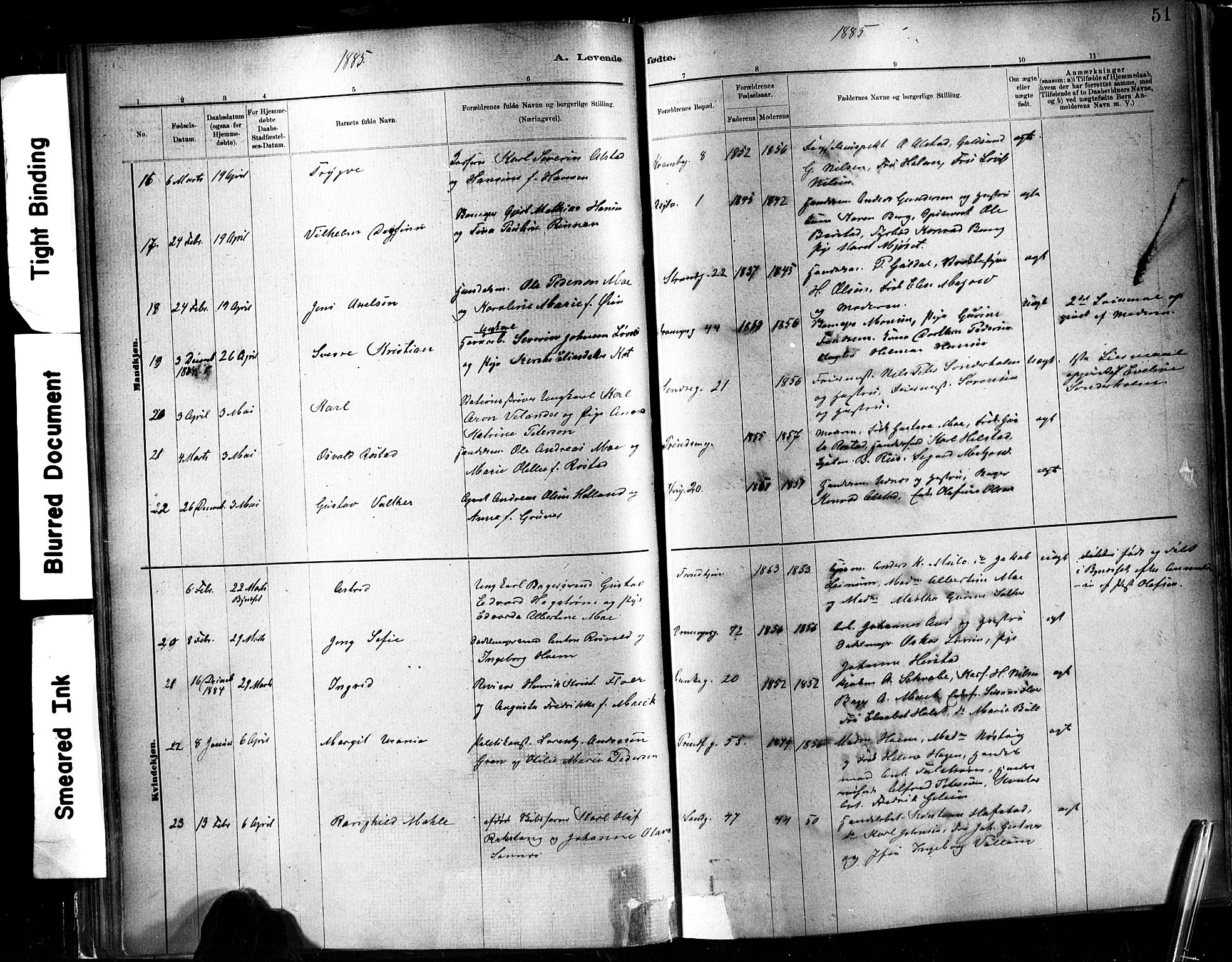 Ministerialprotokoller, klokkerbøker og fødselsregistre - Sør-Trøndelag, SAT/A-1456/602/L0119: Parish register (official) no. 602A17, 1880-1901, p. 51
