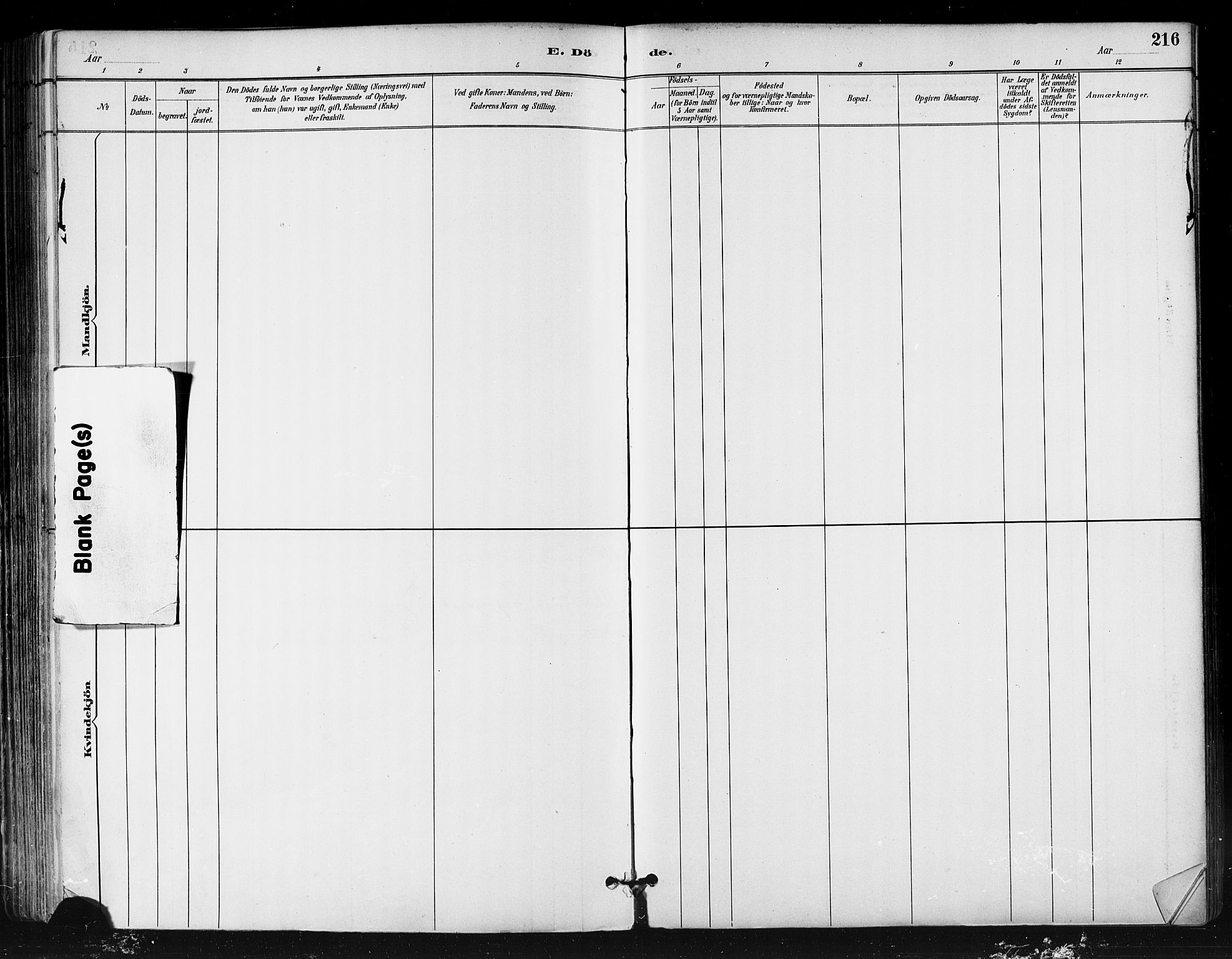 Ministerialprotokoller, klokkerbøker og fødselsregistre - Nordland, AV/SAT-A-1459/812/L0178: Parish register (official) no. 812A07, 1886-1900, p. 216