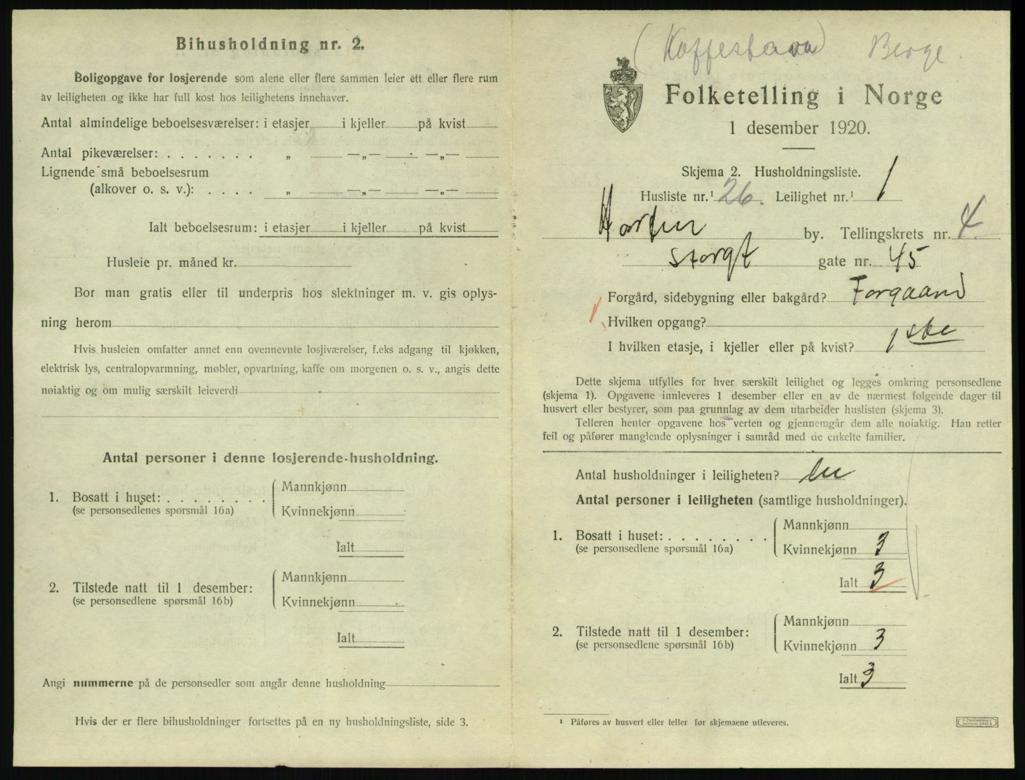 SAKO, 1920 census for Horten, 1920, p. 4925