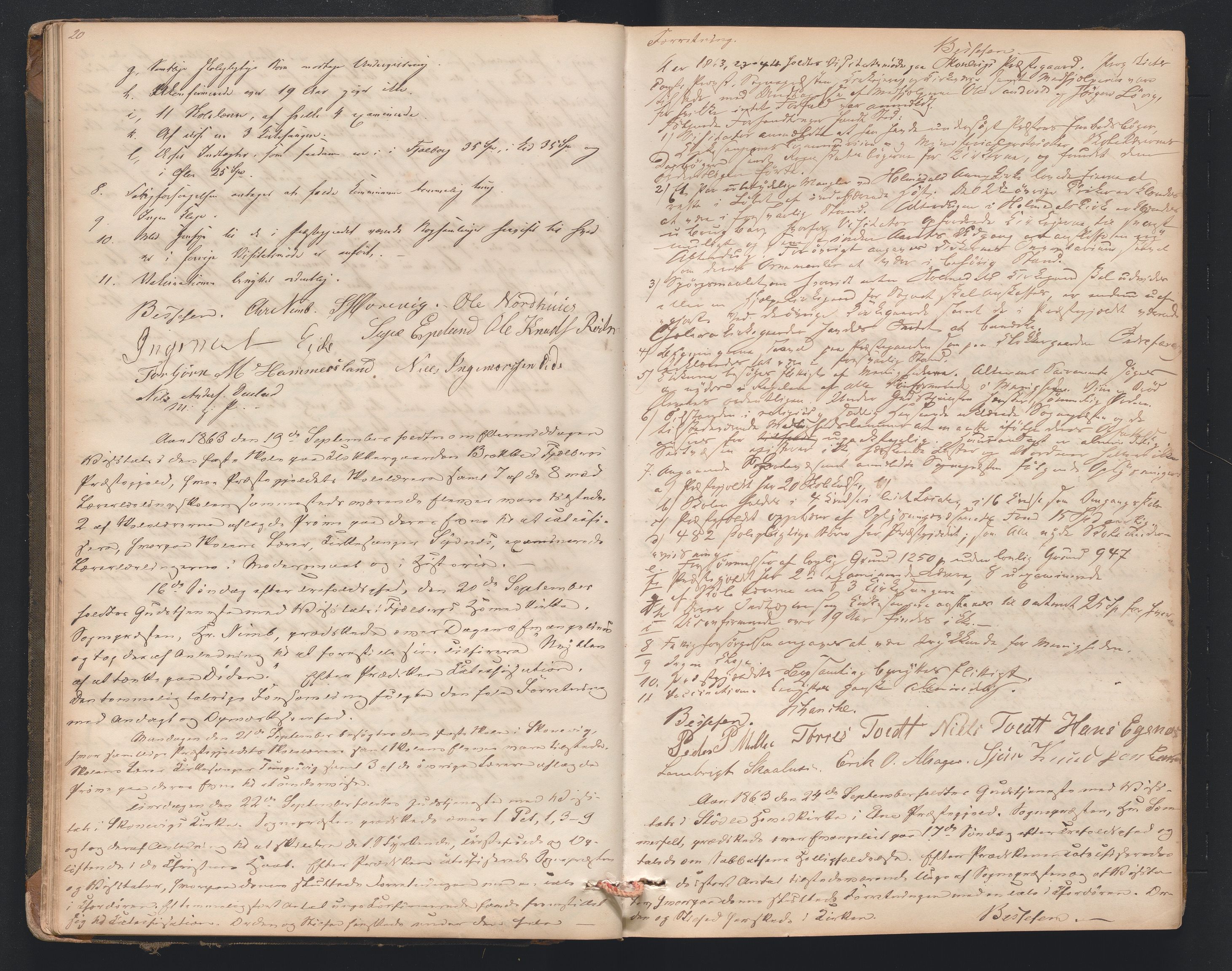 Nordre Sunnhordland prosti, AV/SAB-A-99912/F/L0001: Visitasprotokoll , 1860-1959, p. 20