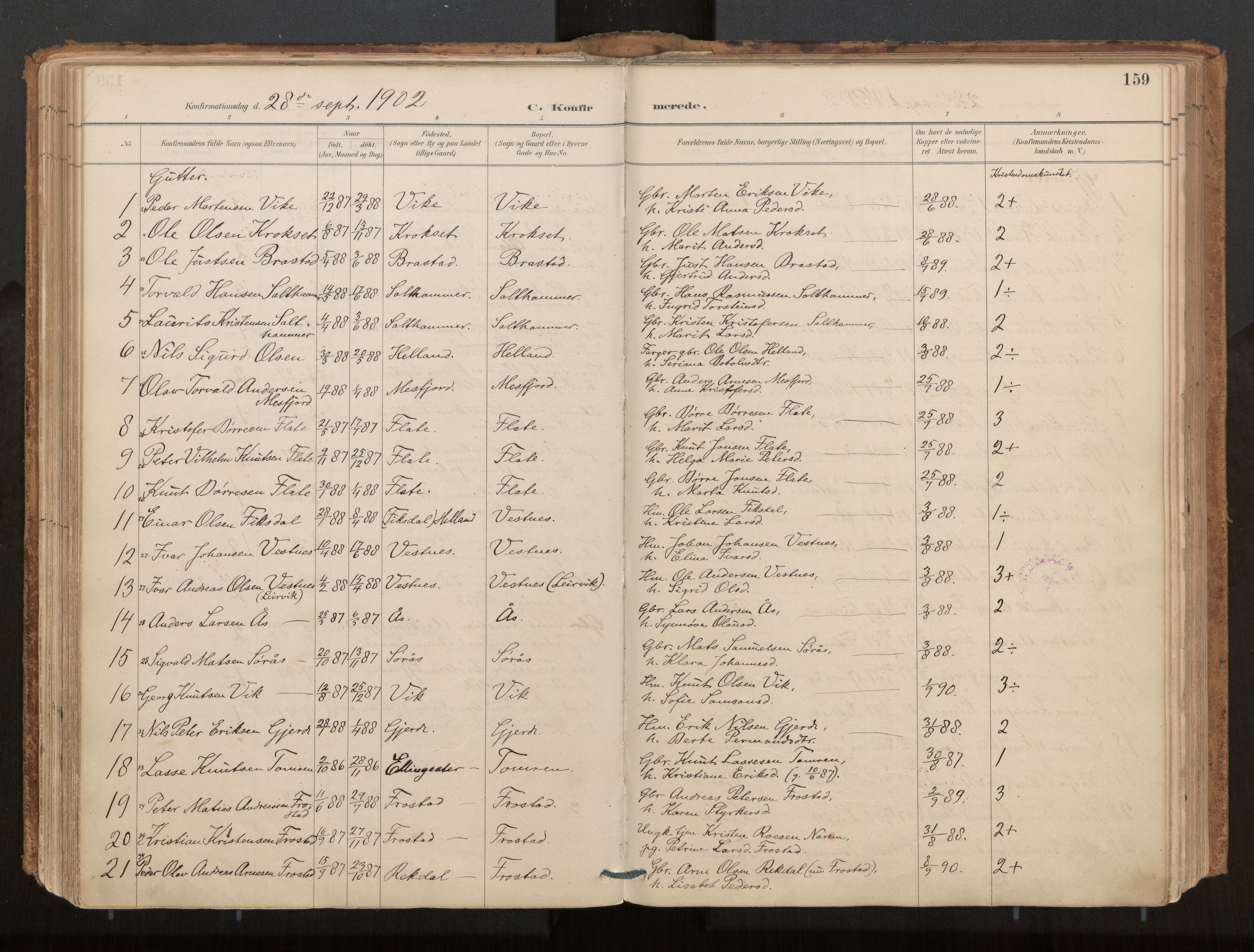 Ministerialprotokoller, klokkerbøker og fødselsregistre - Møre og Romsdal, AV/SAT-A-1454/539/L0531: Parish register (official) no. 539A04, 1887-1913, p. 159