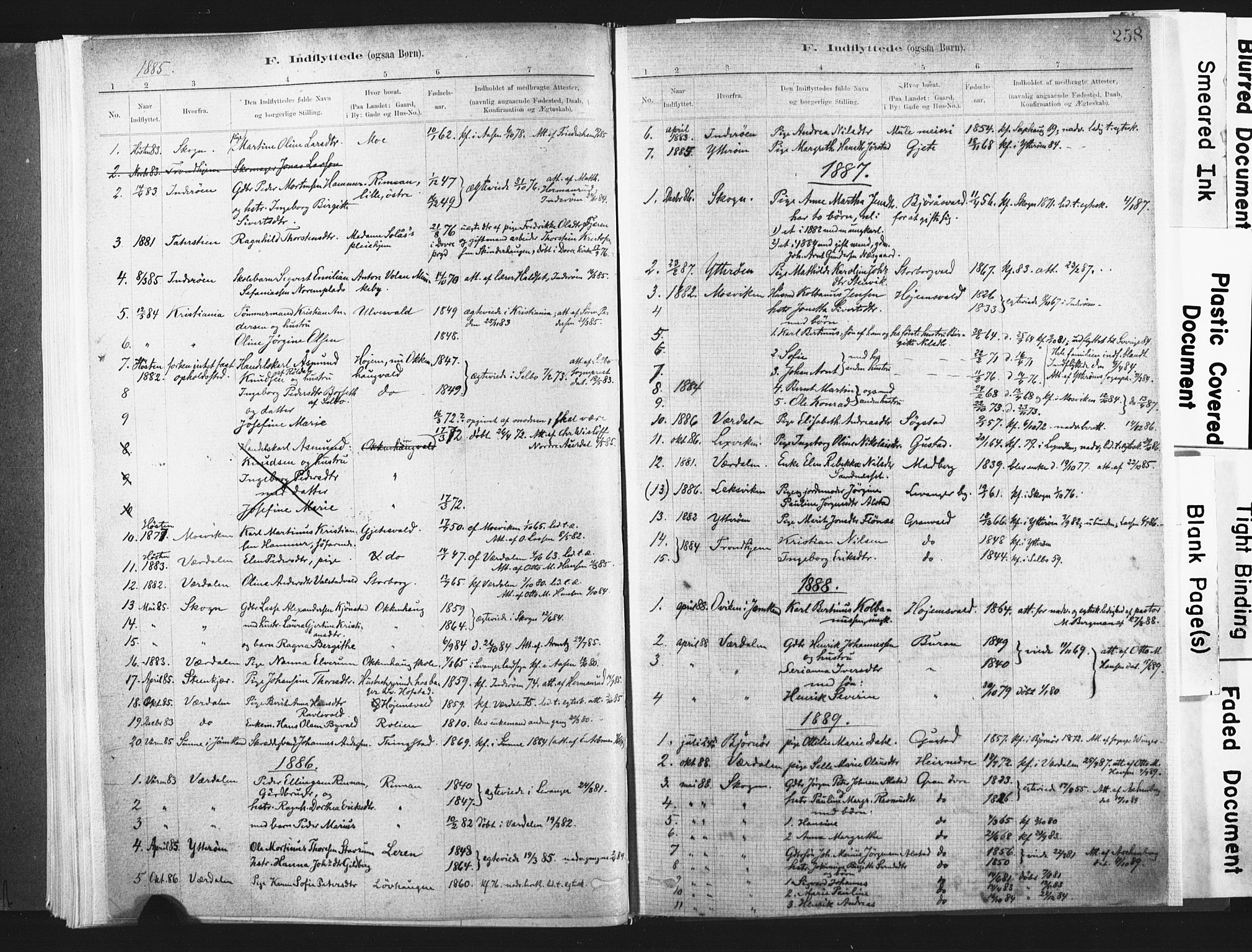 Ministerialprotokoller, klokkerbøker og fødselsregistre - Nord-Trøndelag, SAT/A-1458/721/L0207: Parish register (official) no. 721A02, 1880-1911, p. 258