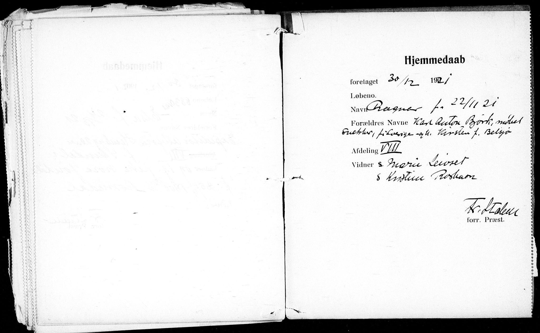 Ullevål sykehus prestekontor Kirkebøker, AV/SAO-A-10542a/K/Ka/L0003: Baptism register no. 3, 1914-1921