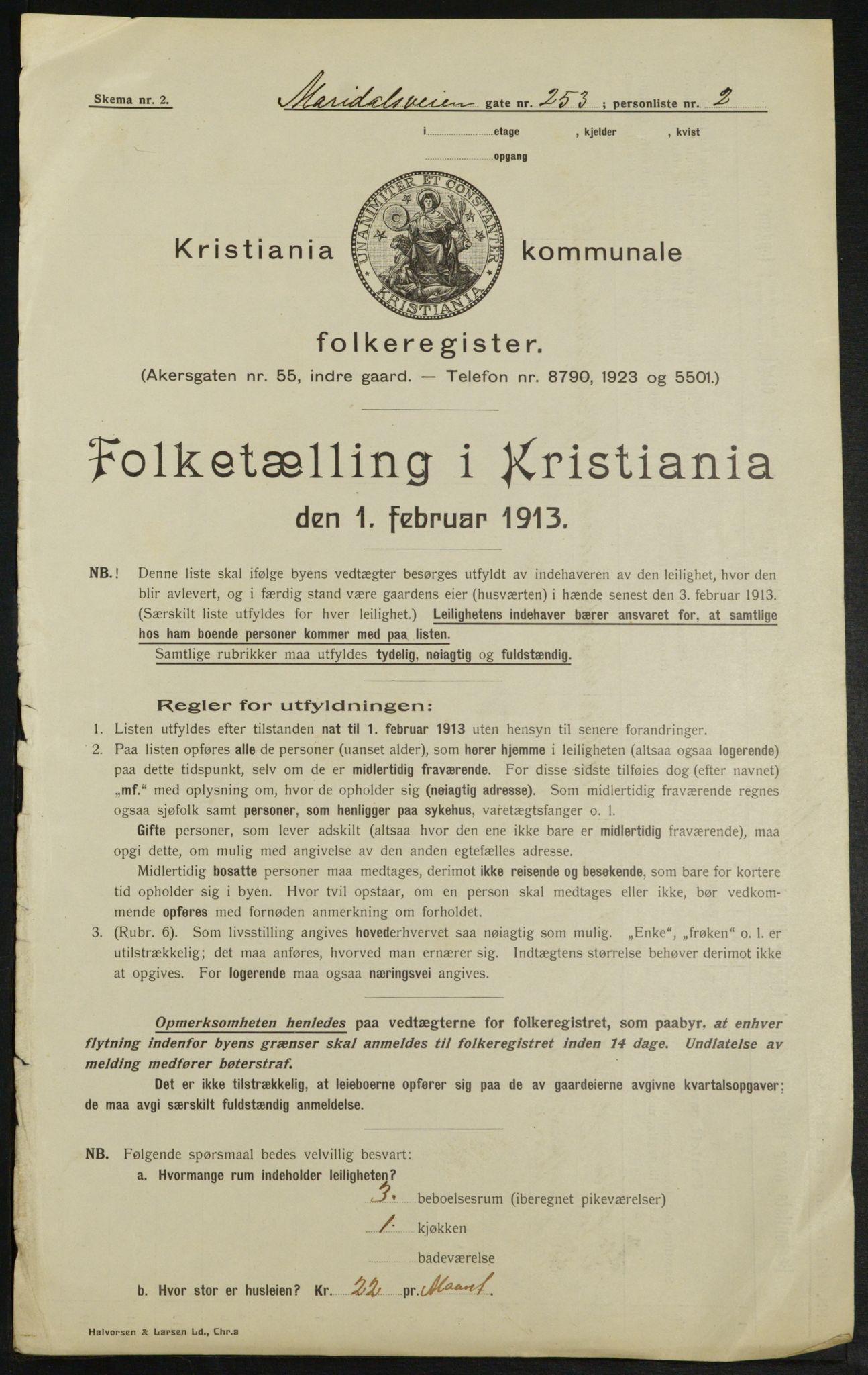 OBA, Municipal Census 1913 for Kristiania, 1913, p. 62634