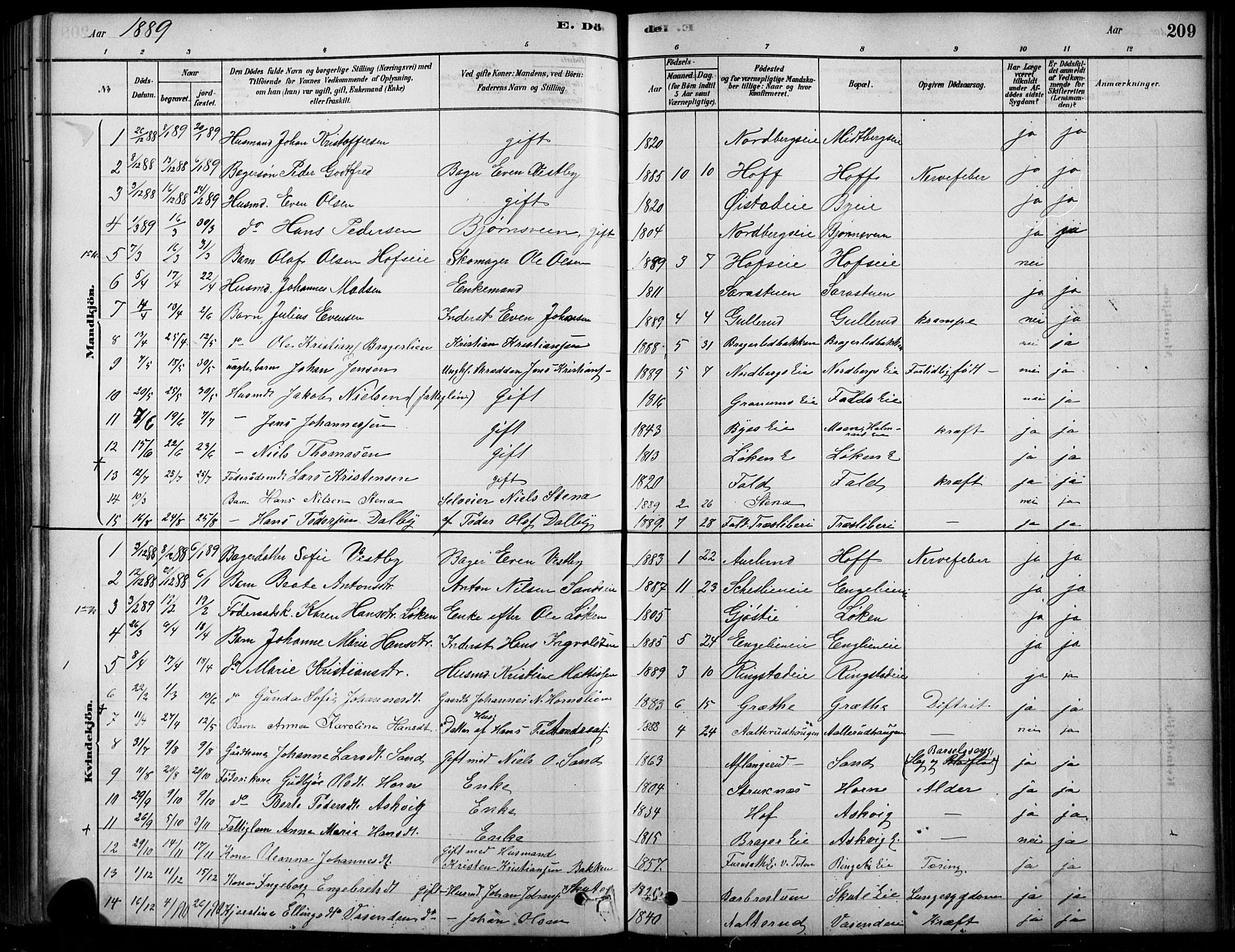 Søndre Land prestekontor, SAH/PREST-122/K/L0003: Parish register (official) no. 3, 1878-1894, p. 209