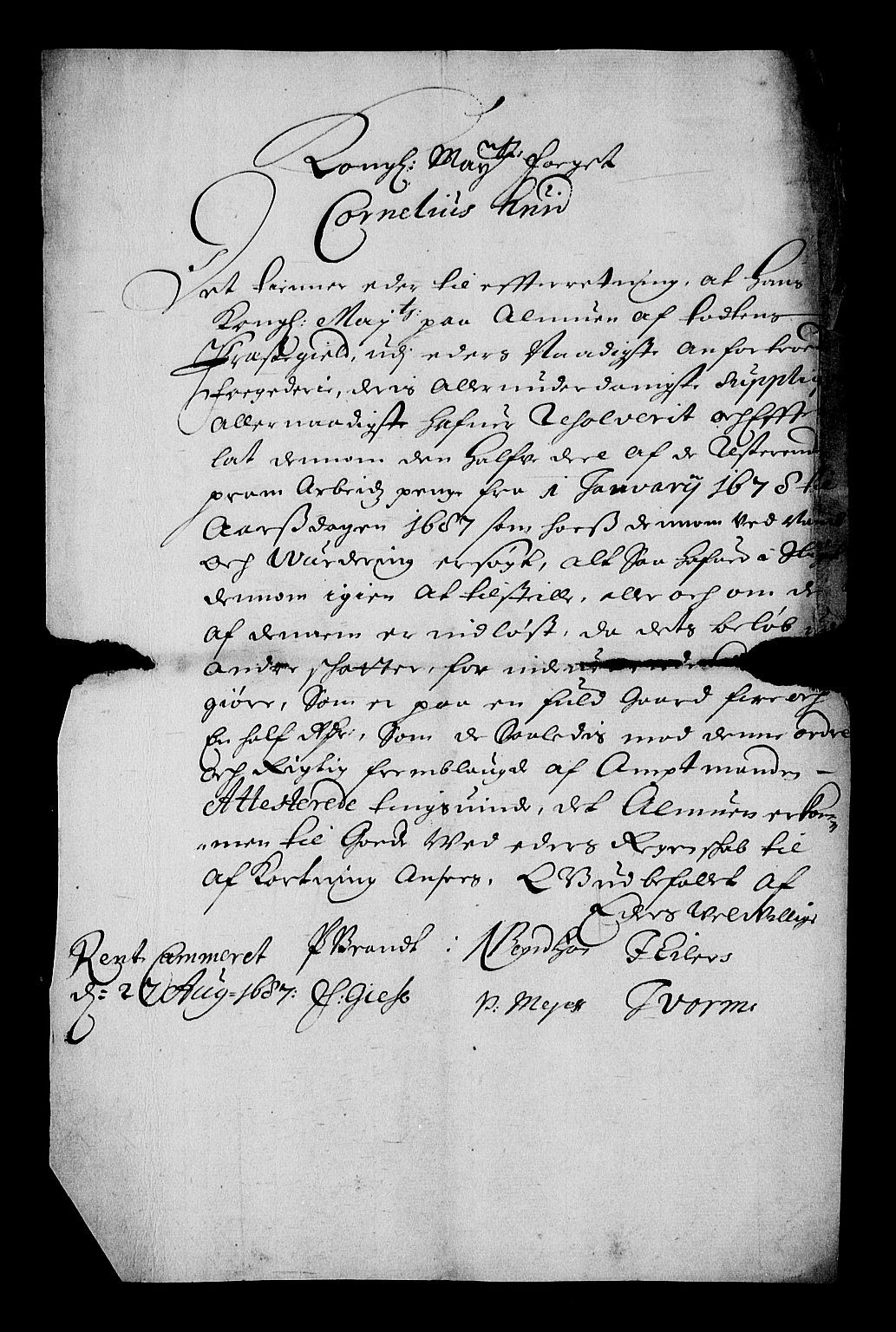 Stattholderembetet 1572-1771, RA/EA-2870/Af/L0002: Avskrifter av vedlegg til originale supplikker, nummerert i samsvar med supplikkbøkene, 1687-1689, p. 18