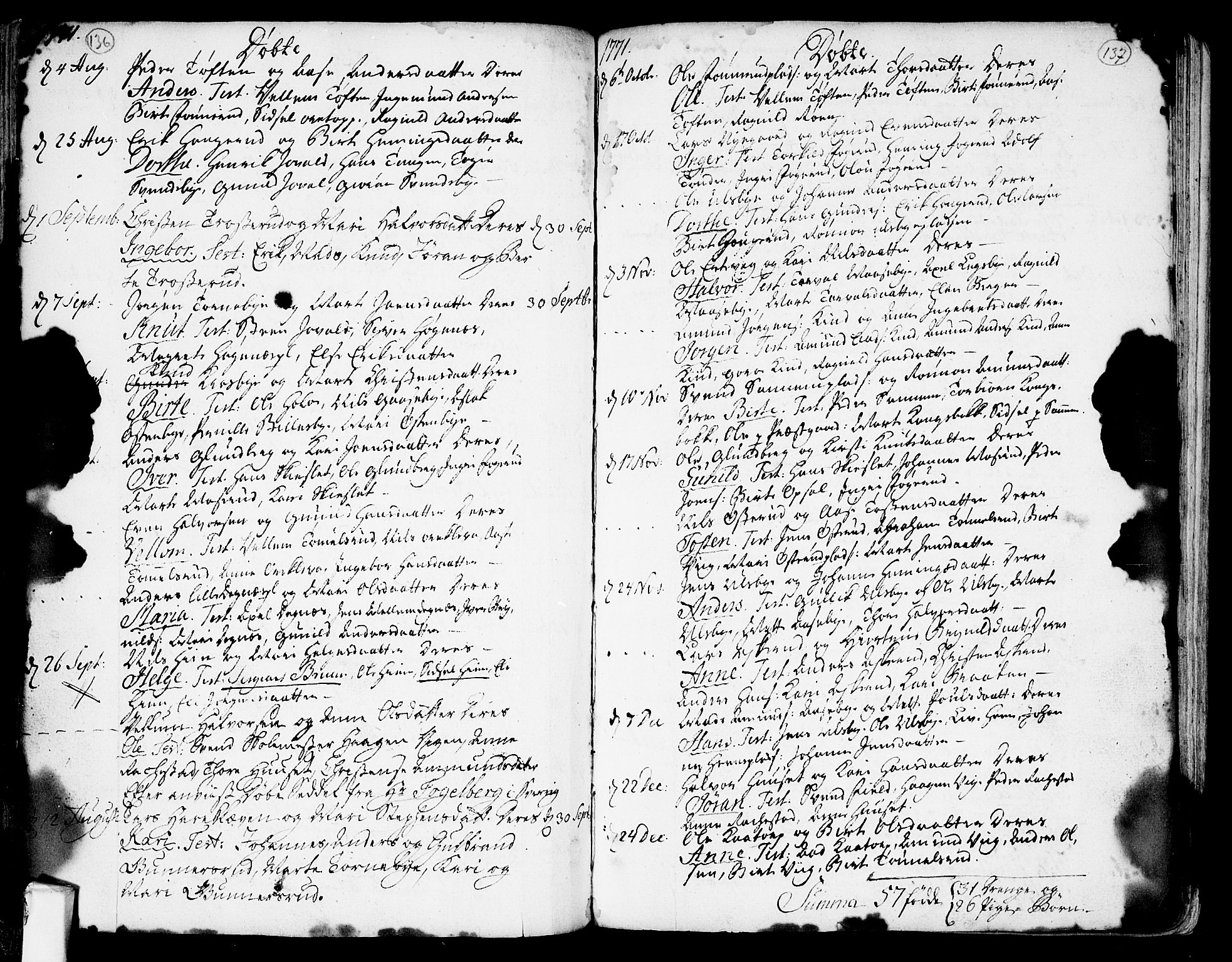 Rødenes prestekontor Kirkebøker, SAO/A-2005/F/Fa/L0002: Parish register (official) no. I 2, 1733-1776, p. 136-137