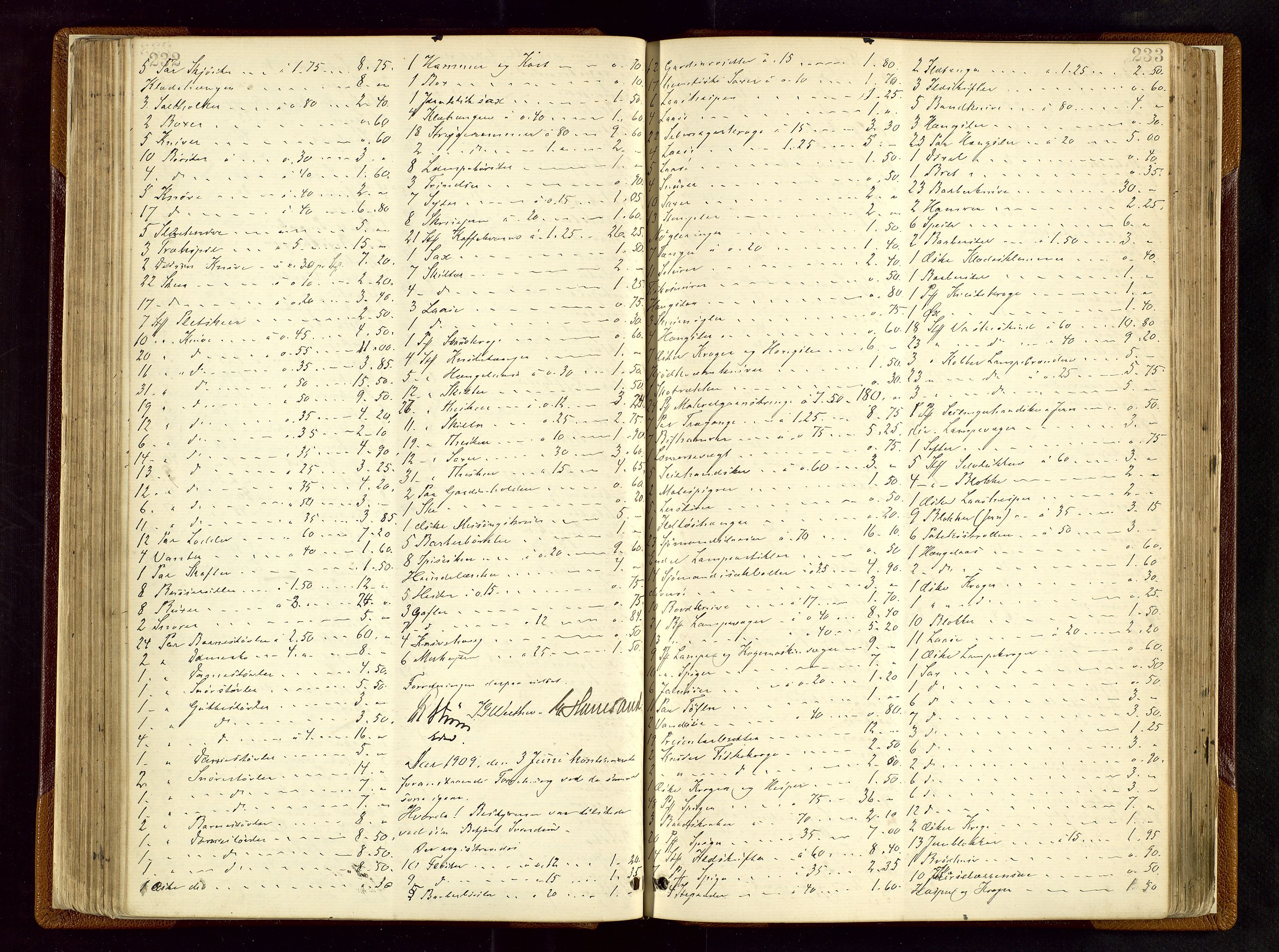 Haugesund tingrett, AV/SAST-A-101415/01/IV/IVB/L0003: Skifteregistreringsprotokoll, med register, 1898-1914, p. 232-233