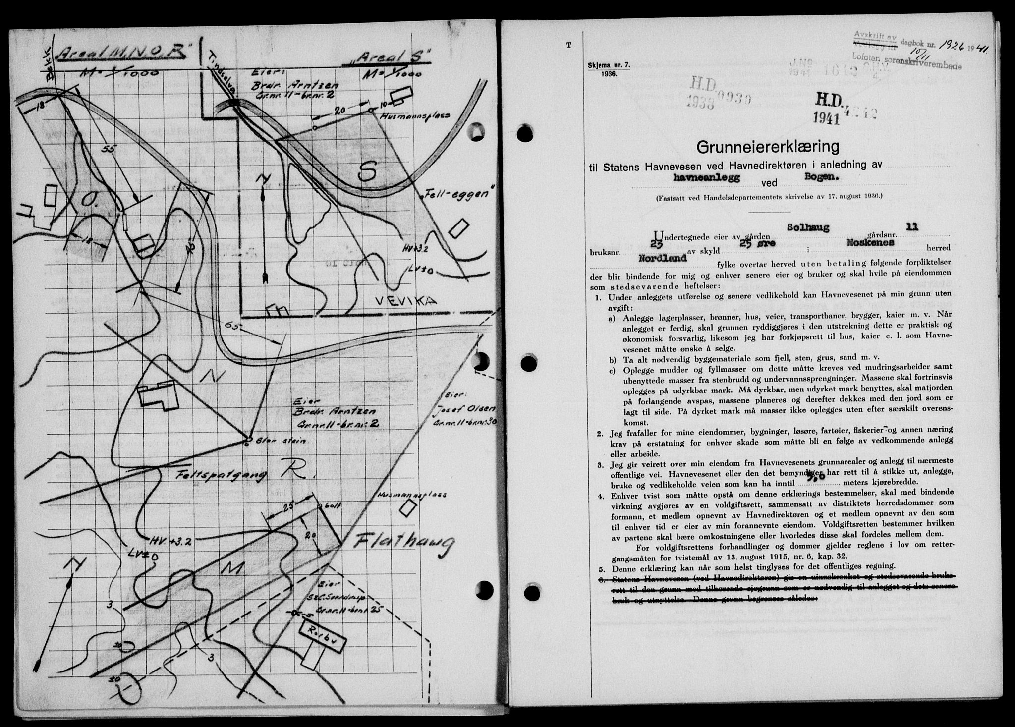 Lofoten sorenskriveri, SAT/A-0017/1/2/2C/L0009a: Mortgage book no. 9a, 1941-1942, Diary no: : 1926/1941