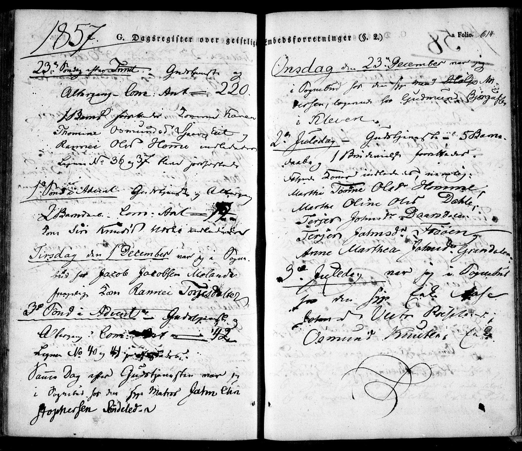 Søndeled sokneprestkontor, SAK/1111-0038/F/Fa/L0002: Parish register (official) no. A 2, 1839-1860, p. 614