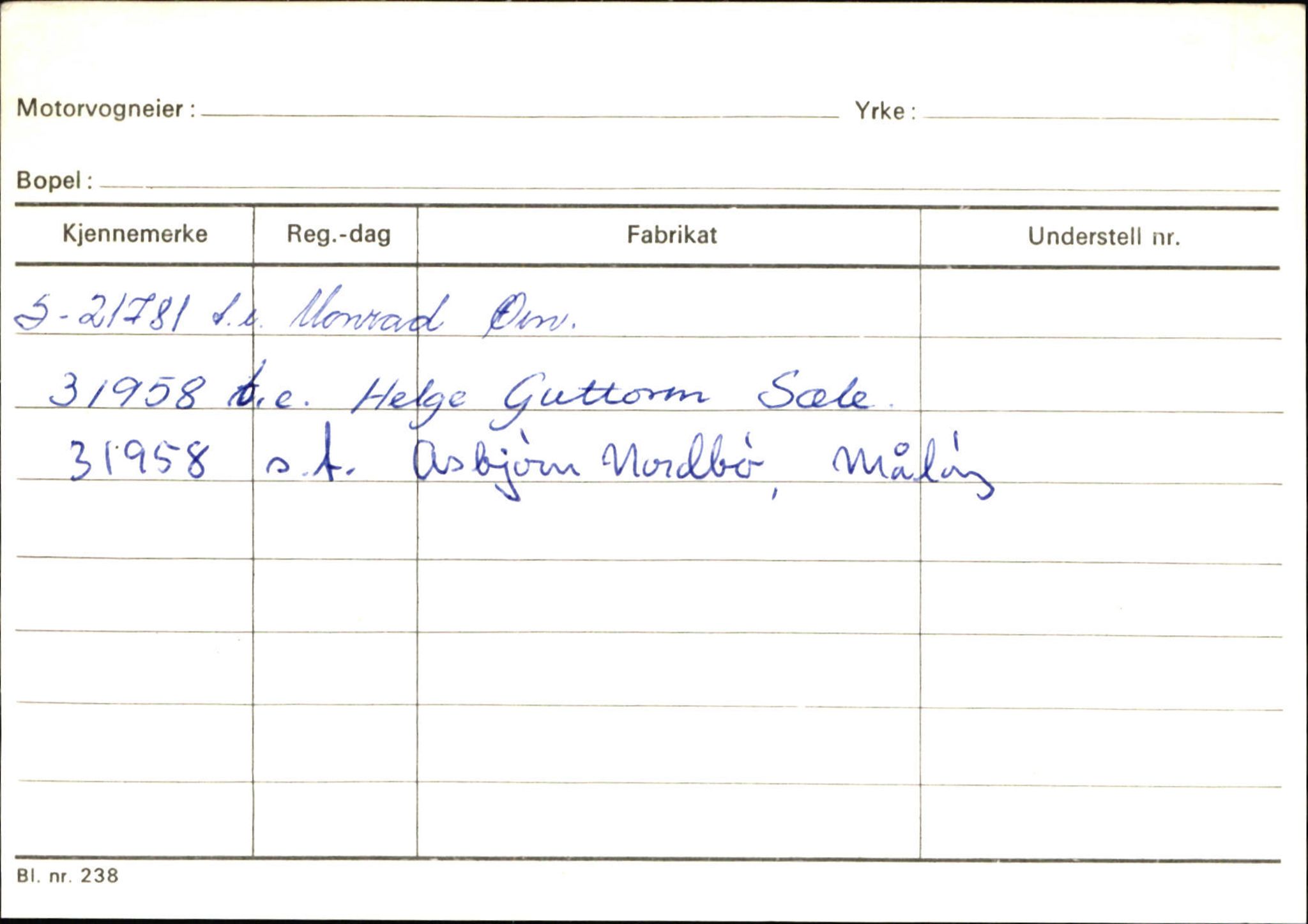 Statens vegvesen, Sogn og Fjordane vegkontor, SAB/A-5301/4/F/L0125: Eigarregister Sogndal V-Å. Aurland A-Å. Fjaler A-N, 1945-1975, p. 2190