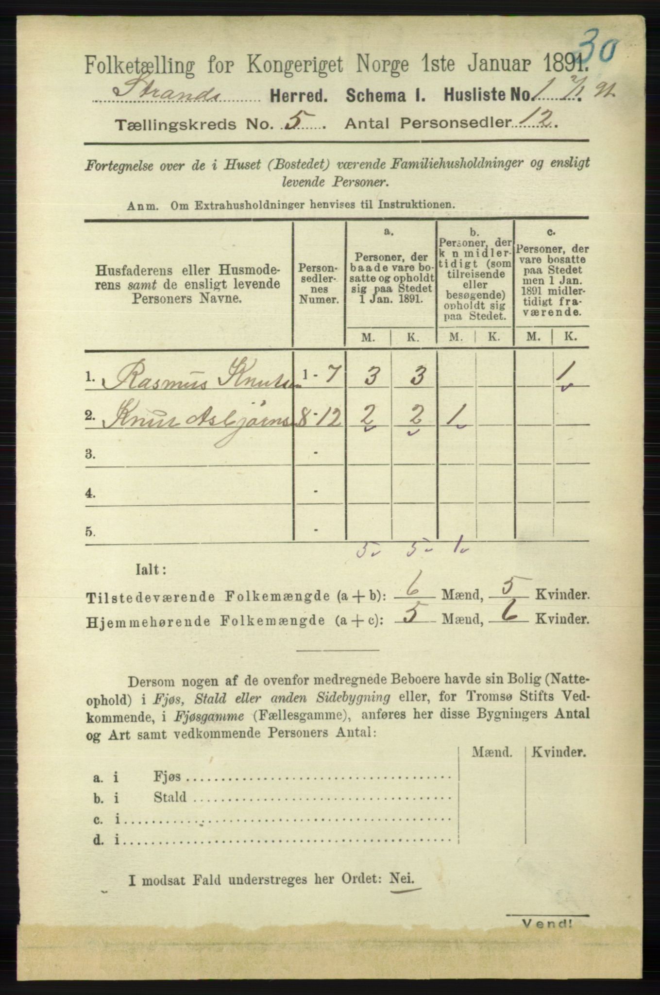 RA, 1891 census for 1130 Strand, 1891, p. 1183