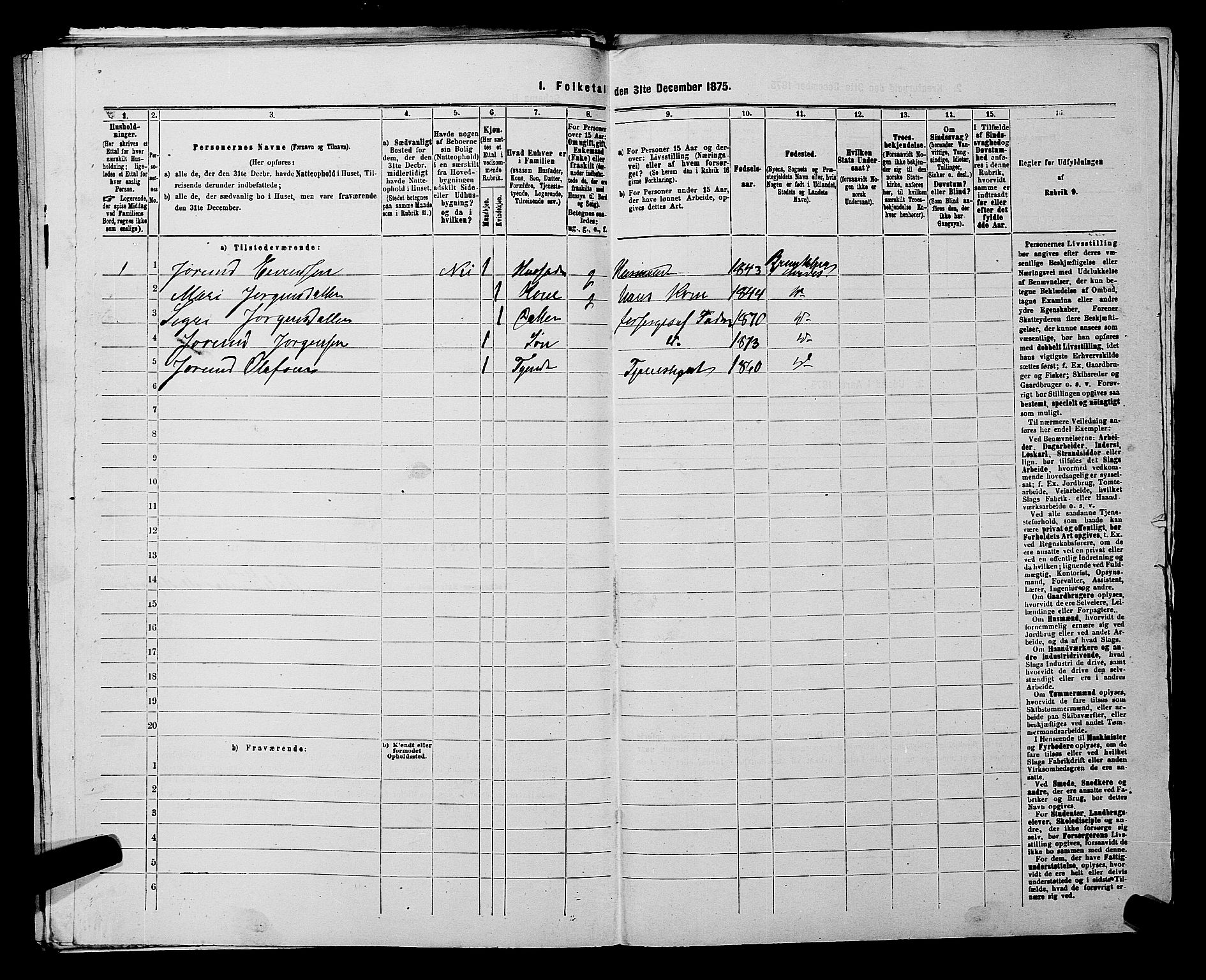 SAKO, 1875 census for 0829P Kviteseid, 1875, p. 941