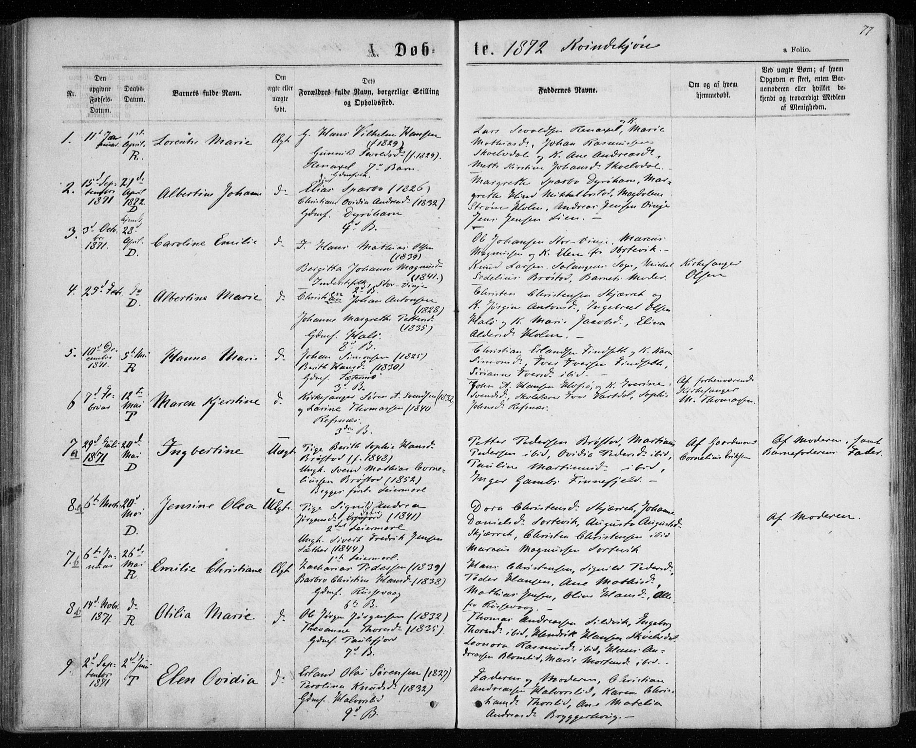 Tranøy sokneprestkontor, AV/SATØ-S-1313/I/Ia/Iaa/L0008kirke: Parish register (official) no. 8, 1867-1877, p. 77