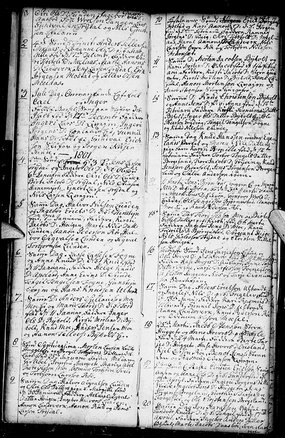 Gjerstad sokneprestkontor, SAK/1111-0014/F/Fb/Fba/L0001: Parish register (copy) no. B 1, 1797-1816, p. 18-19