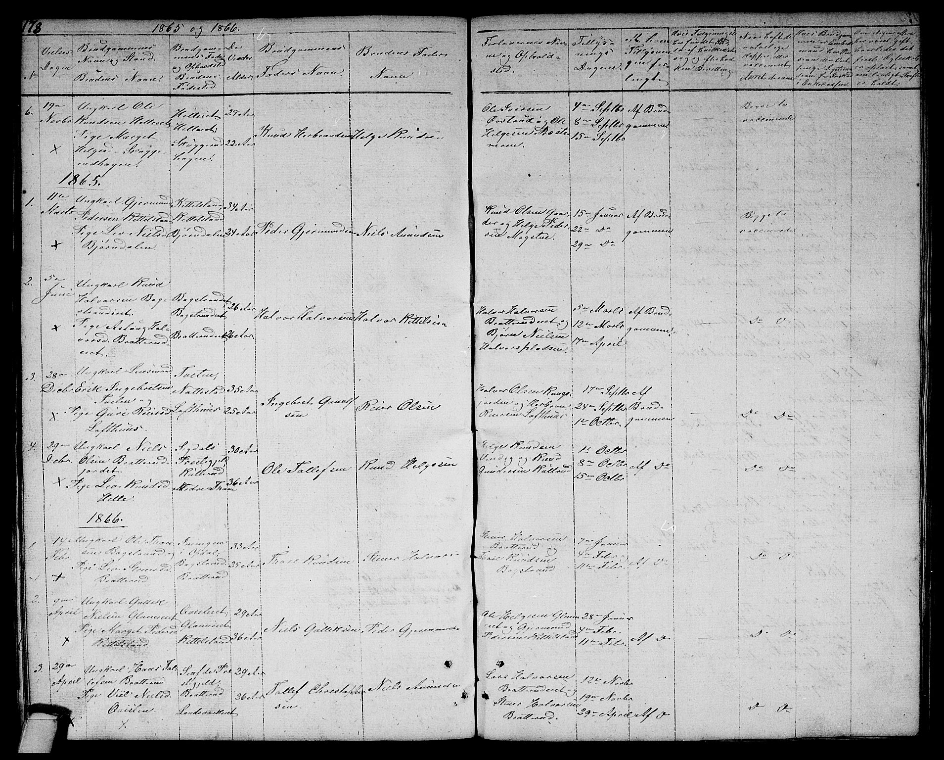 Rollag kirkebøker, SAKO/A-240/G/Gb/L0001: Parish register (copy) no. II 1, 1836-1877, p. 178