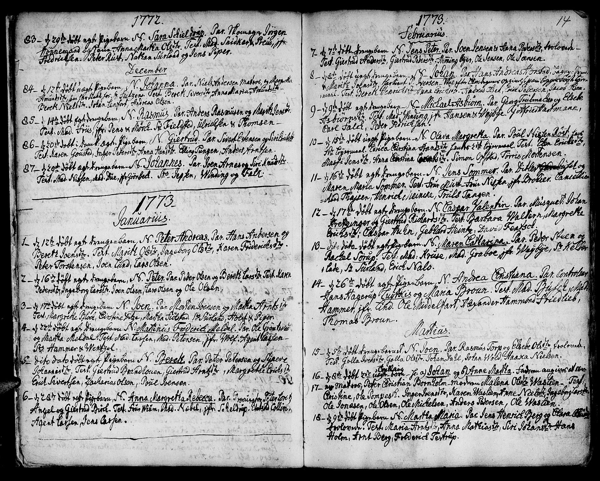 Ministerialprotokoller, klokkerbøker og fødselsregistre - Sør-Trøndelag, SAT/A-1456/601/L0039: Parish register (official) no. 601A07, 1770-1819, p. 14