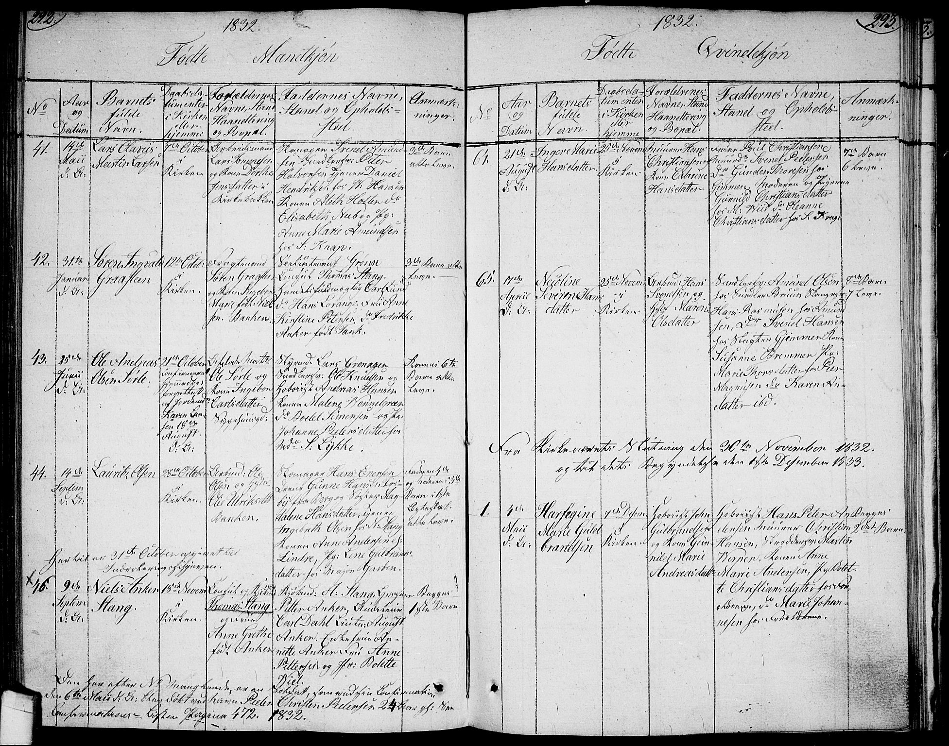 Halden prestekontor Kirkebøker, SAO/A-10909/G/Ga/L0002: Parish register (copy) no. 2, 1821-1834, p. 292-293
