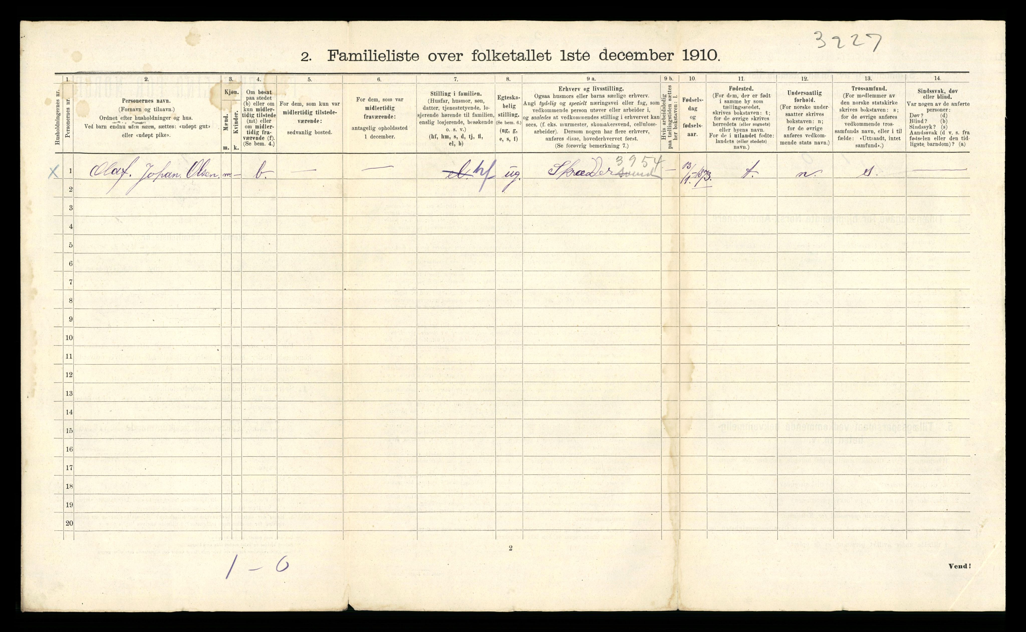 RA, 1910 census for Bergen, 1910, p. 16084