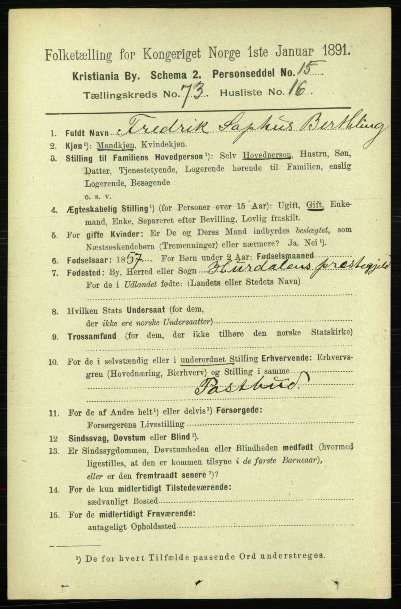 RA, 1891 census for 0301 Kristiania, 1891, p. 39593