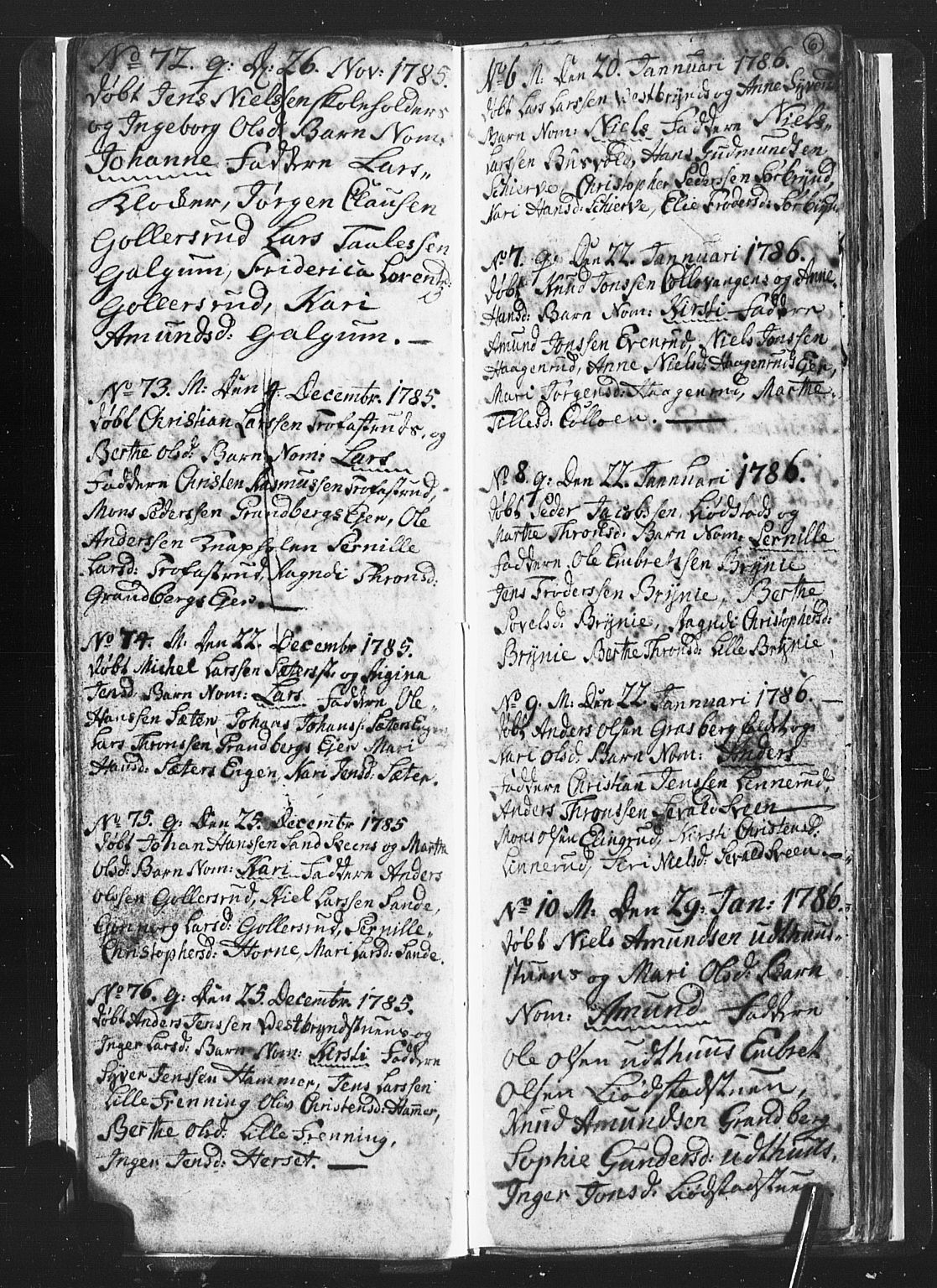 Romedal prestekontor, SAH/PREST-004/L/L0001: Parish register (copy) no. 1, 1785-1794, p. 6