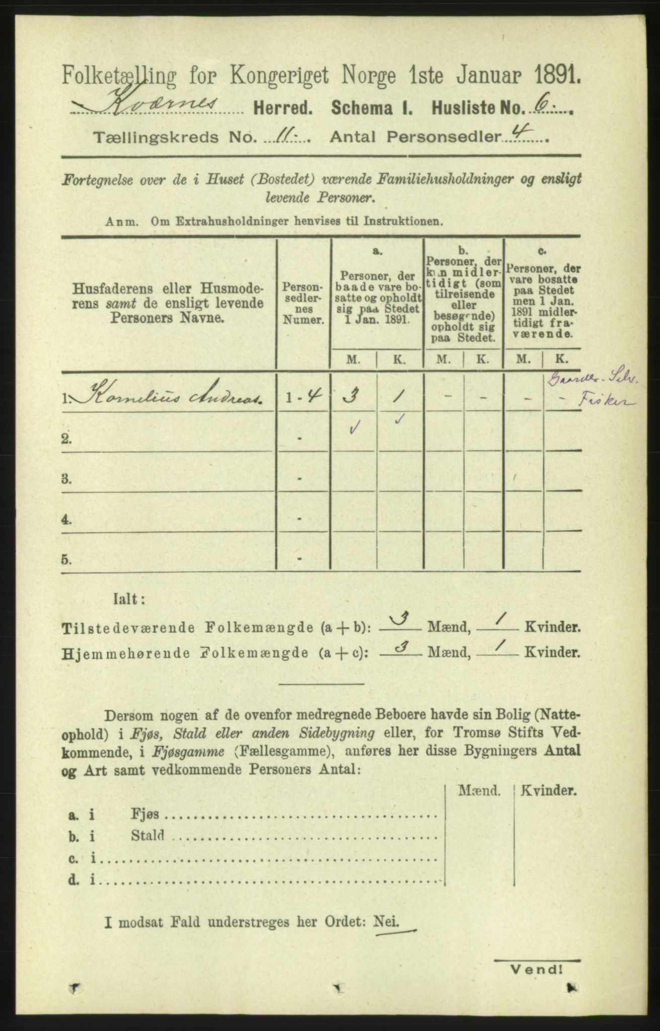 RA, 1891 census for 1553 Kvernes, 1891, p. 4760