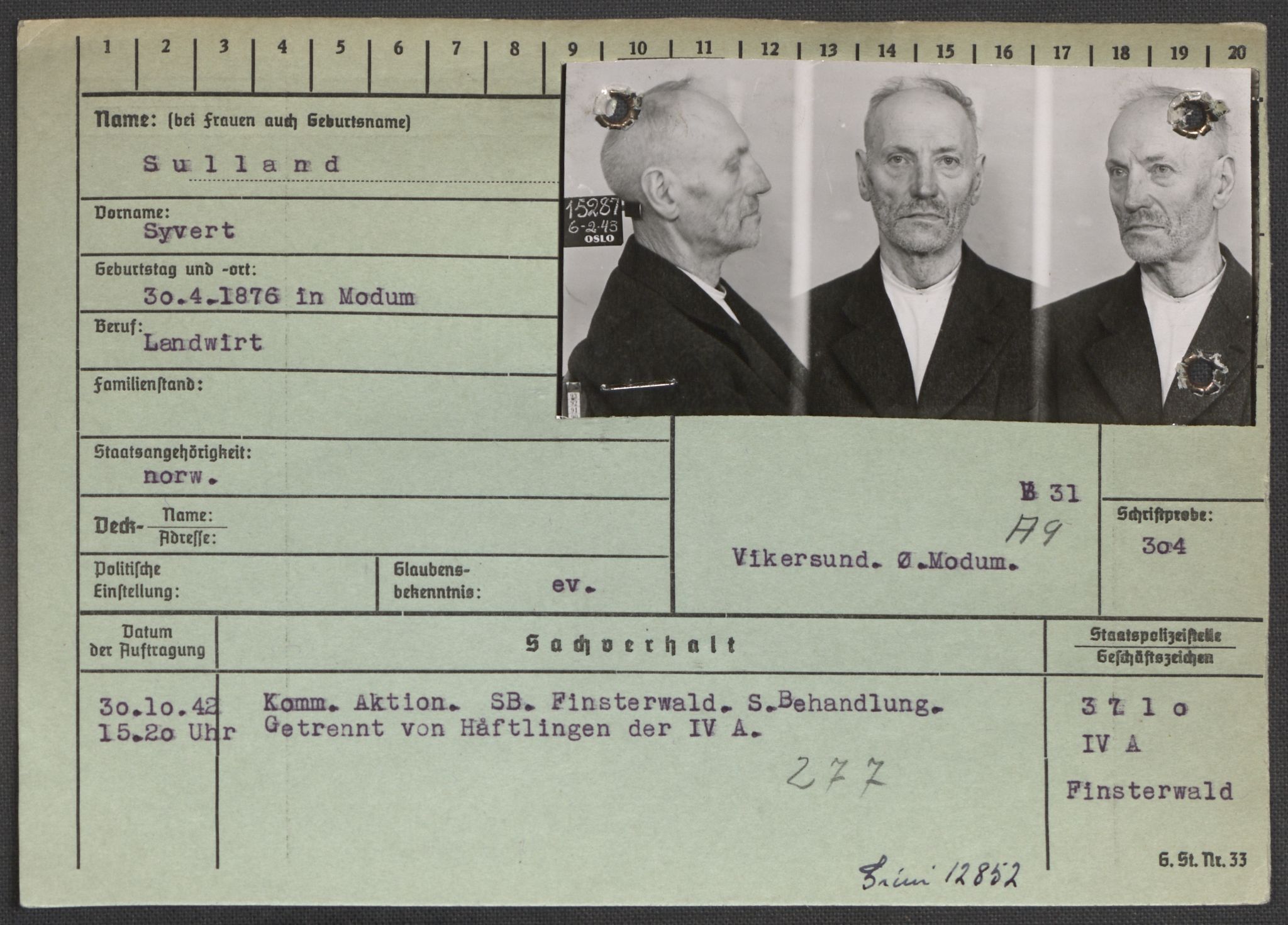 Befehlshaber der Sicherheitspolizei und des SD, AV/RA-RAFA-5969/E/Ea/Eaa/L0009: Register over norske fanger i Møllergata 19: Ru-Sy, 1940-1945, p. 1426