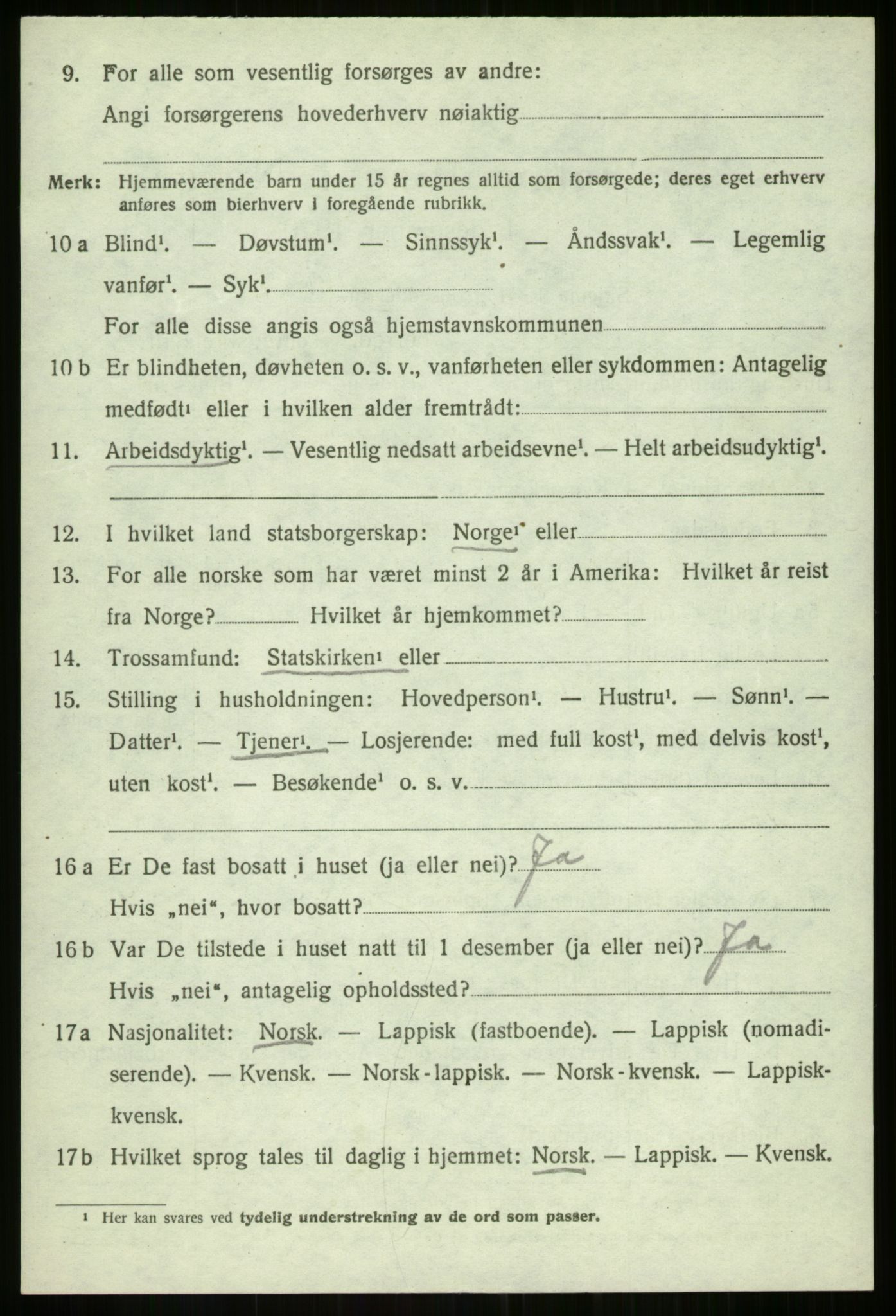 SATØ, 1920 census for Balsfjord, 1920, p. 3221