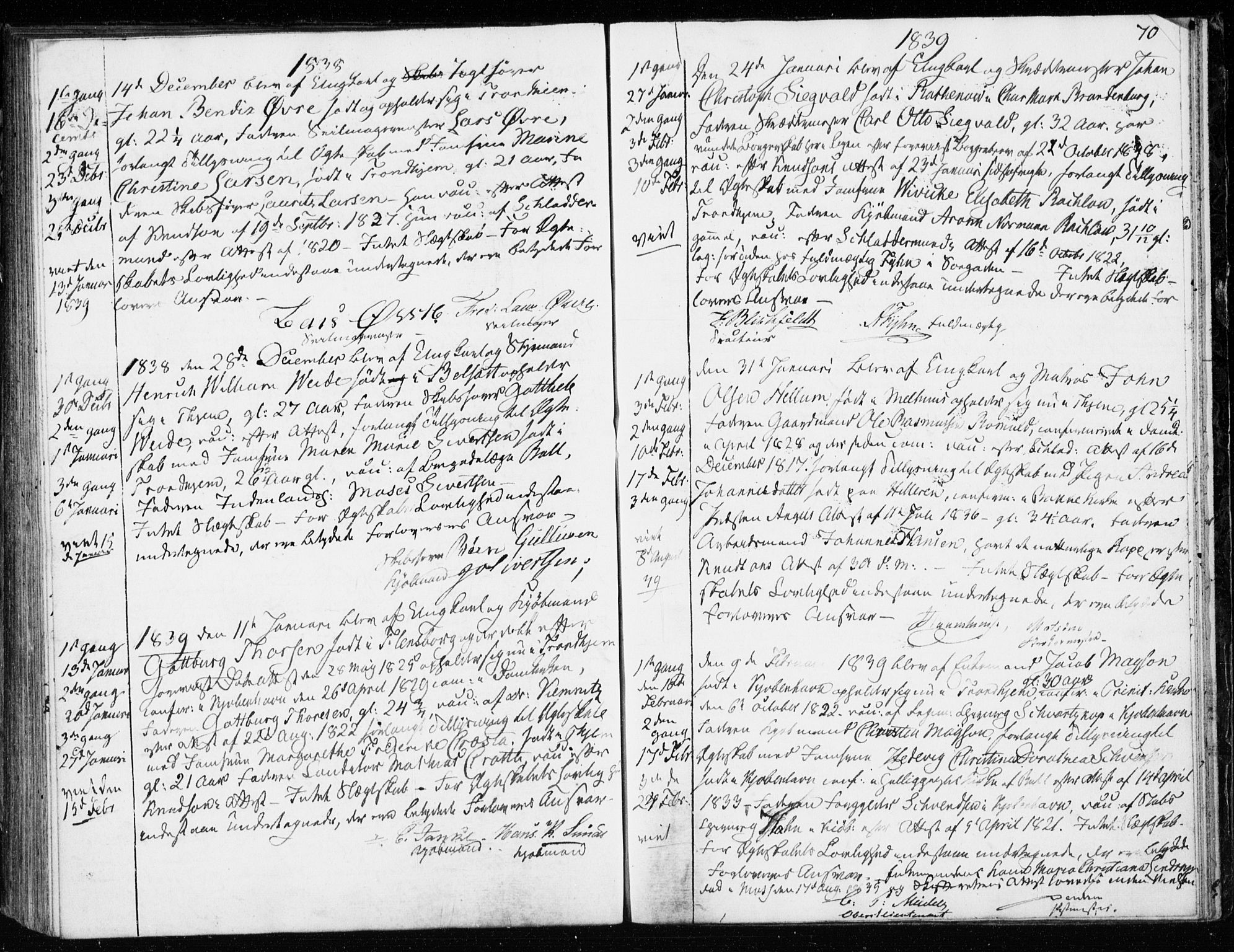 Ministerialprotokoller, klokkerbøker og fødselsregistre - Sør-Trøndelag, SAT/A-1456/601/L0046: Parish register (official) no. 601A14, 1830-1841, p. 70