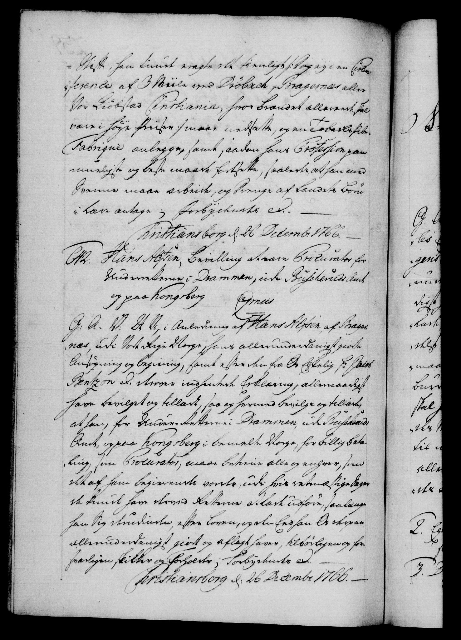 Danske Kanselli 1572-1799, AV/RA-EA-3023/F/Fc/Fca/Fcaa/L0043: Norske registre, 1766-1768, p. 239b