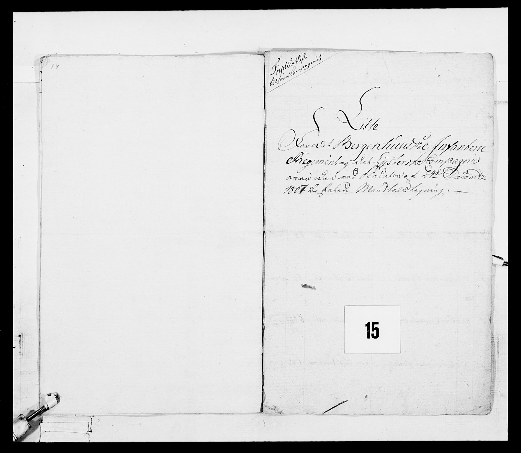 Generalitets- og kommissariatskollegiet, Det kongelige norske kommissariatskollegium, RA/EA-5420/E/Eh/L0098: Bergenhusiske nasjonale infanteriregiment, 1808, p. 148