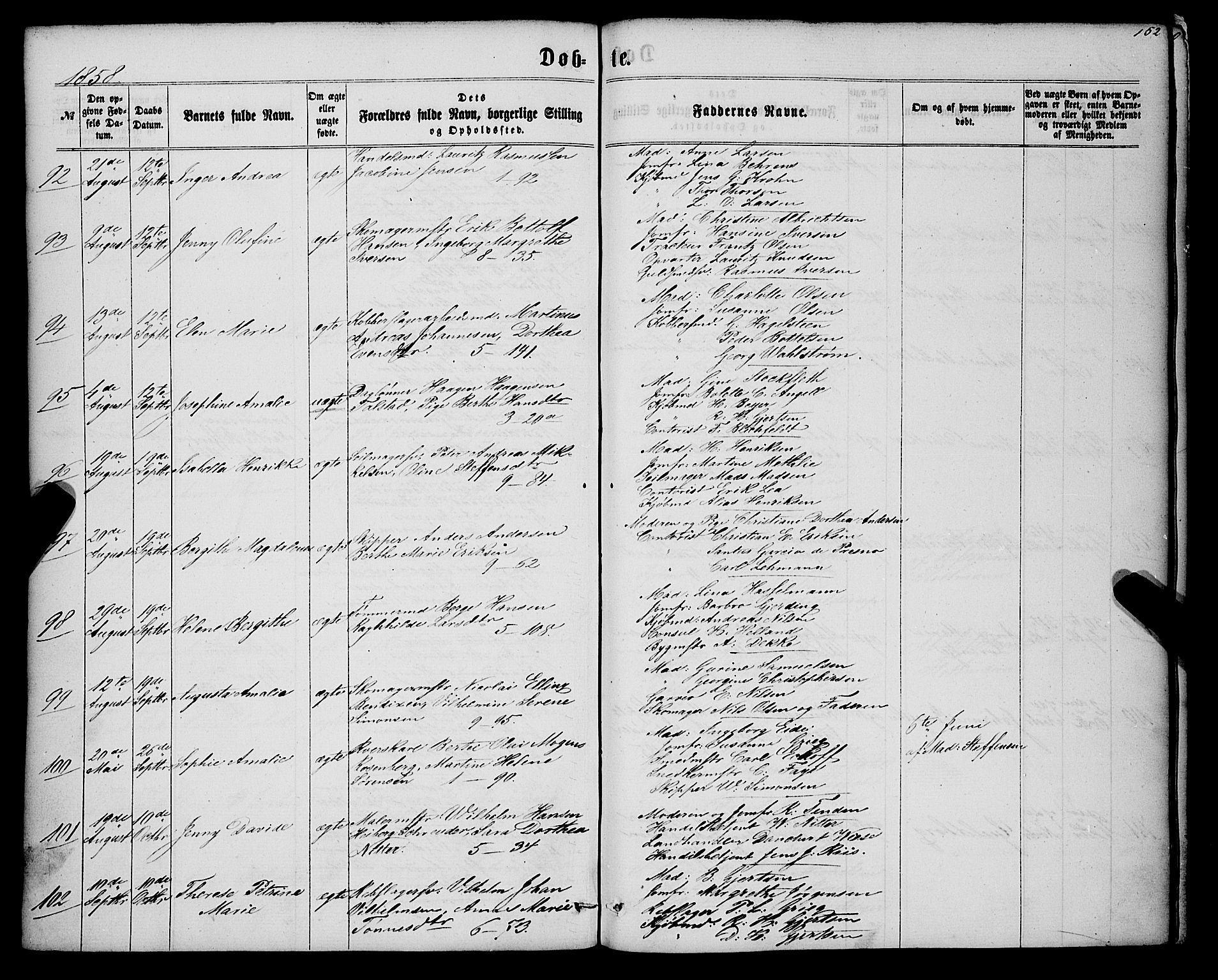 Nykirken Sokneprestembete, SAB/A-77101/H/Haa/L0015: Parish register (official) no. B 2, 1858-1869, p. 152