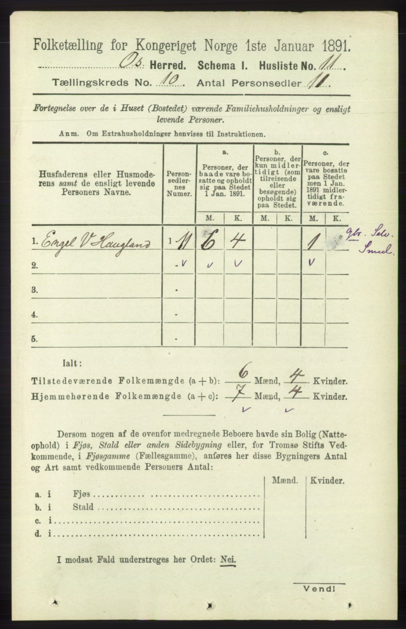 RA, 1891 census for 1243 Os, 1891, p. 2225