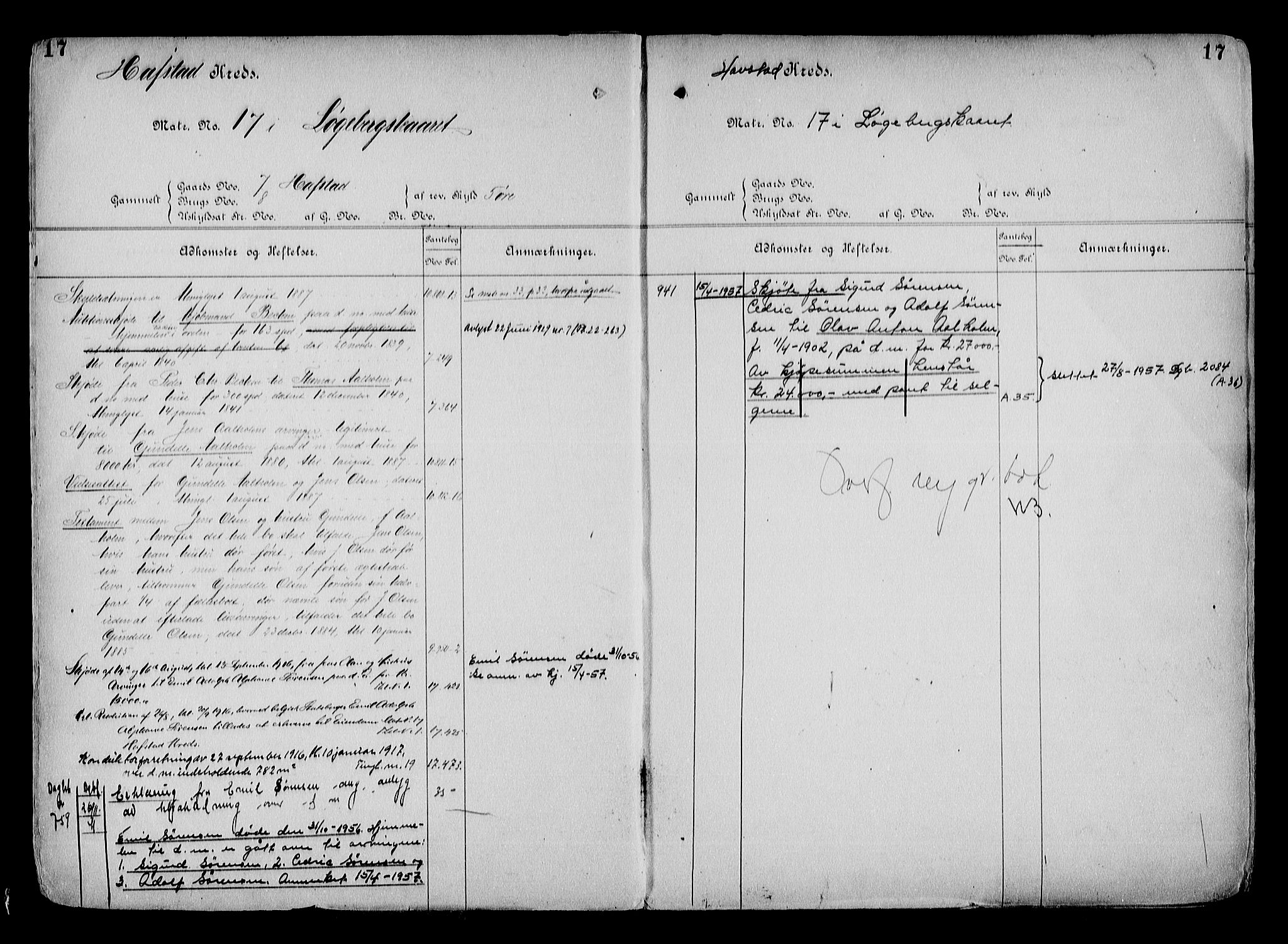 Arendal byfogd, AV/SAK-1222-0001/G/Ga/L0015: Mortgage register no. 13, 1860-1960, p. 17