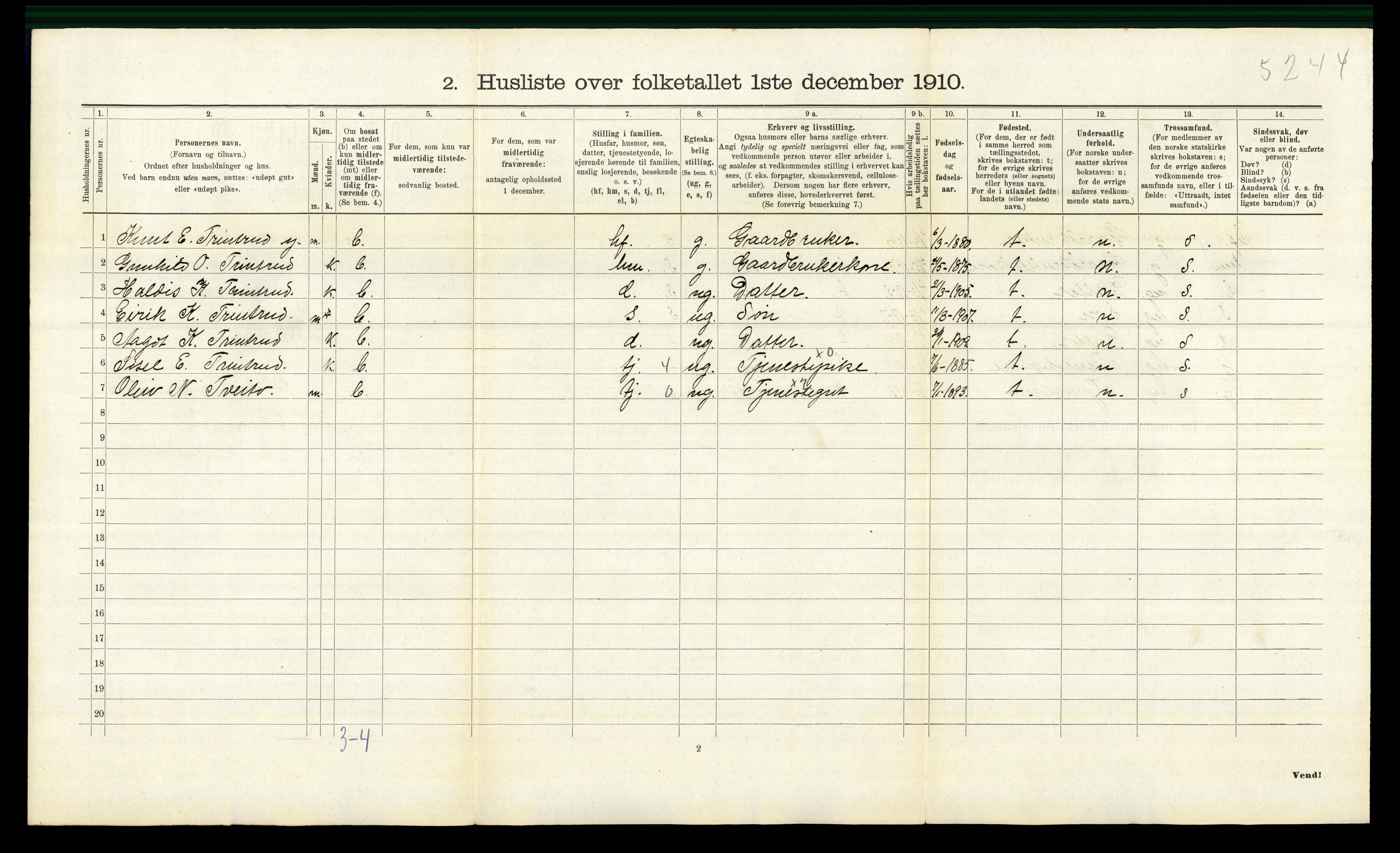 RA, 1910 census for Ål, 1910, p. 670