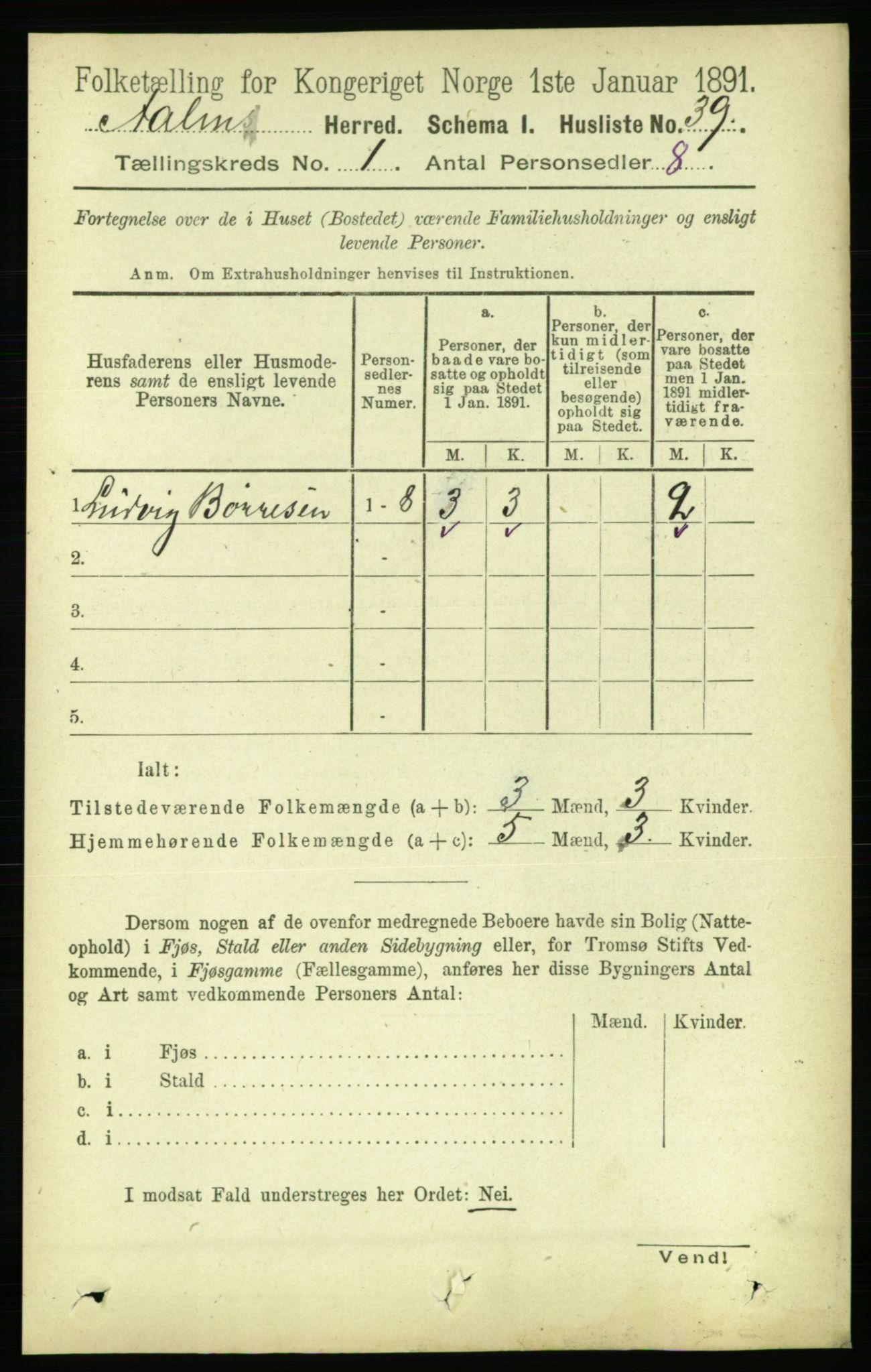 RA, 1891 census for 1644 Ålen, 1891, p. 59