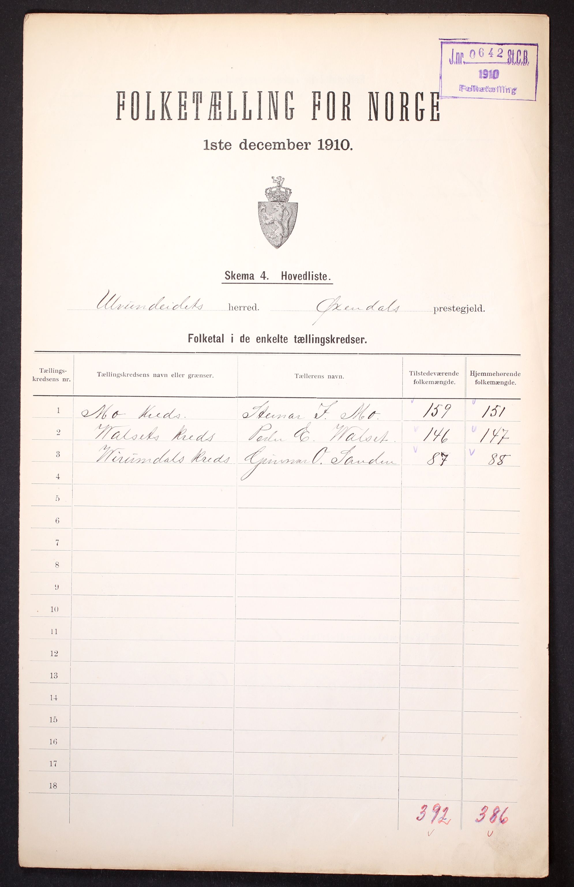 RA, 1910 census for Ålvundeid, 1910, p. 2
