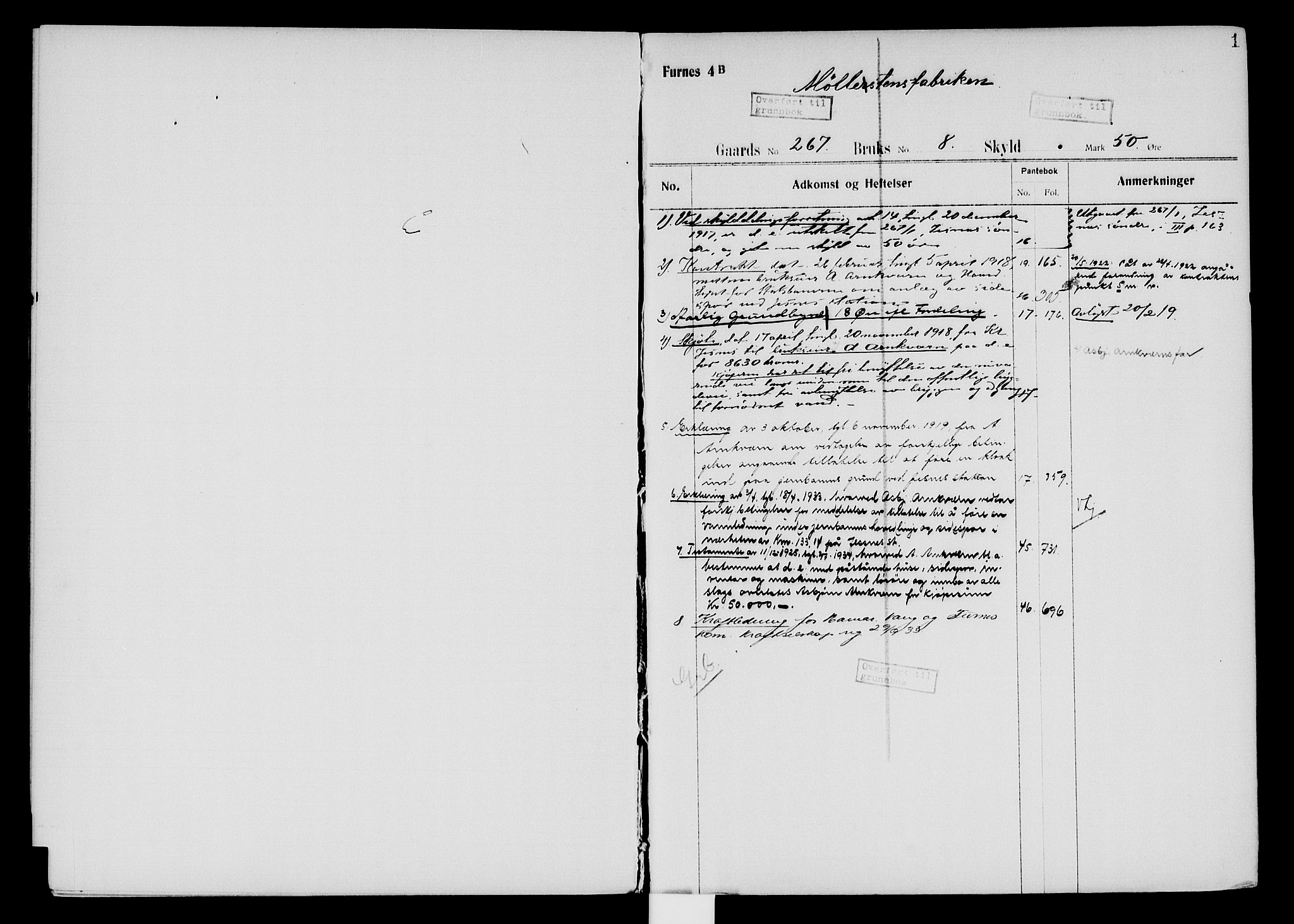 Nord-Hedmark sorenskriveri, SAH/TING-012/H/Ha/Had/Hadf/L0004: Mortgage register no. 4.4, 1918-1940, p. 0-1