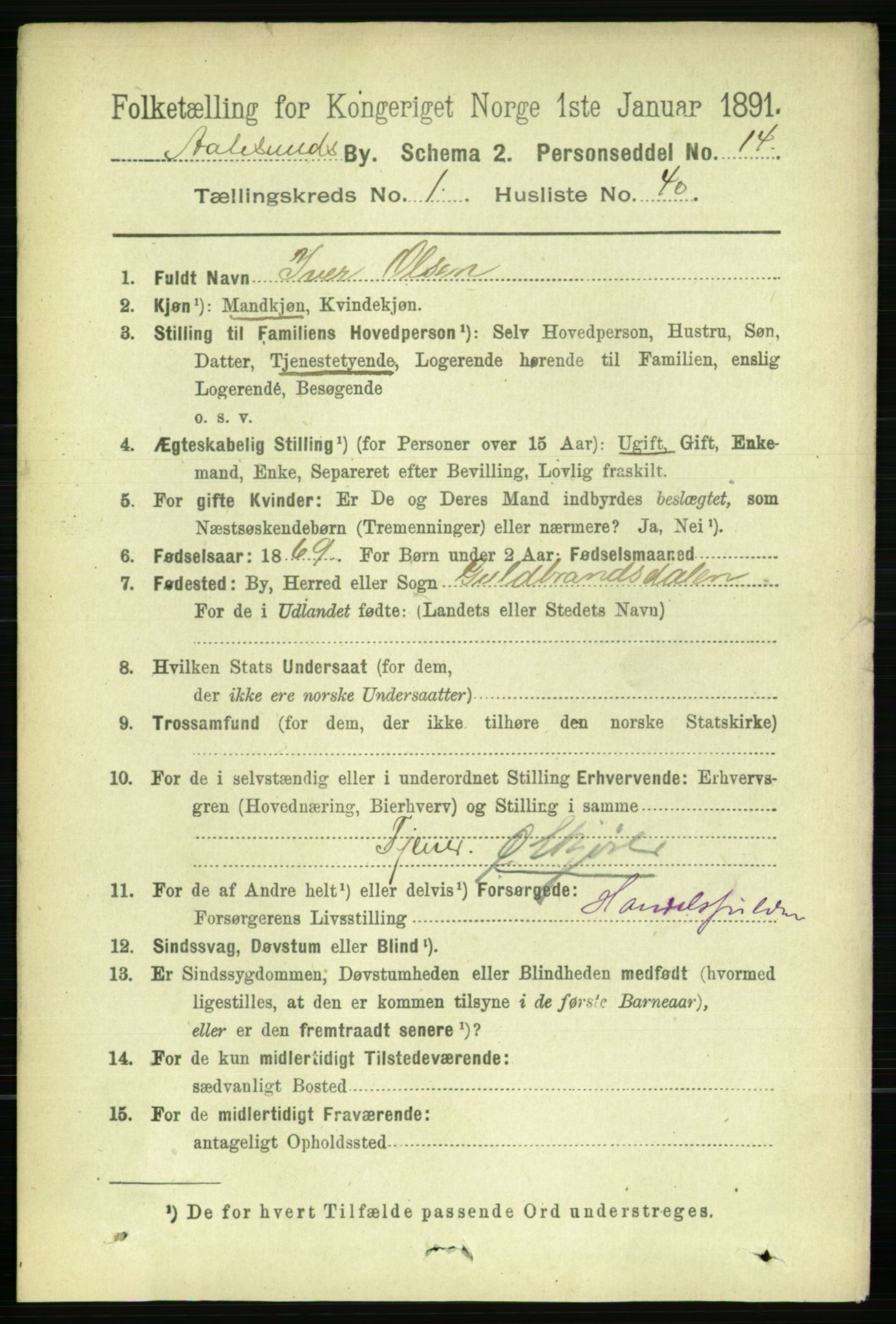 RA, 1891 census for 1501 Ålesund, 1891, p. 1720