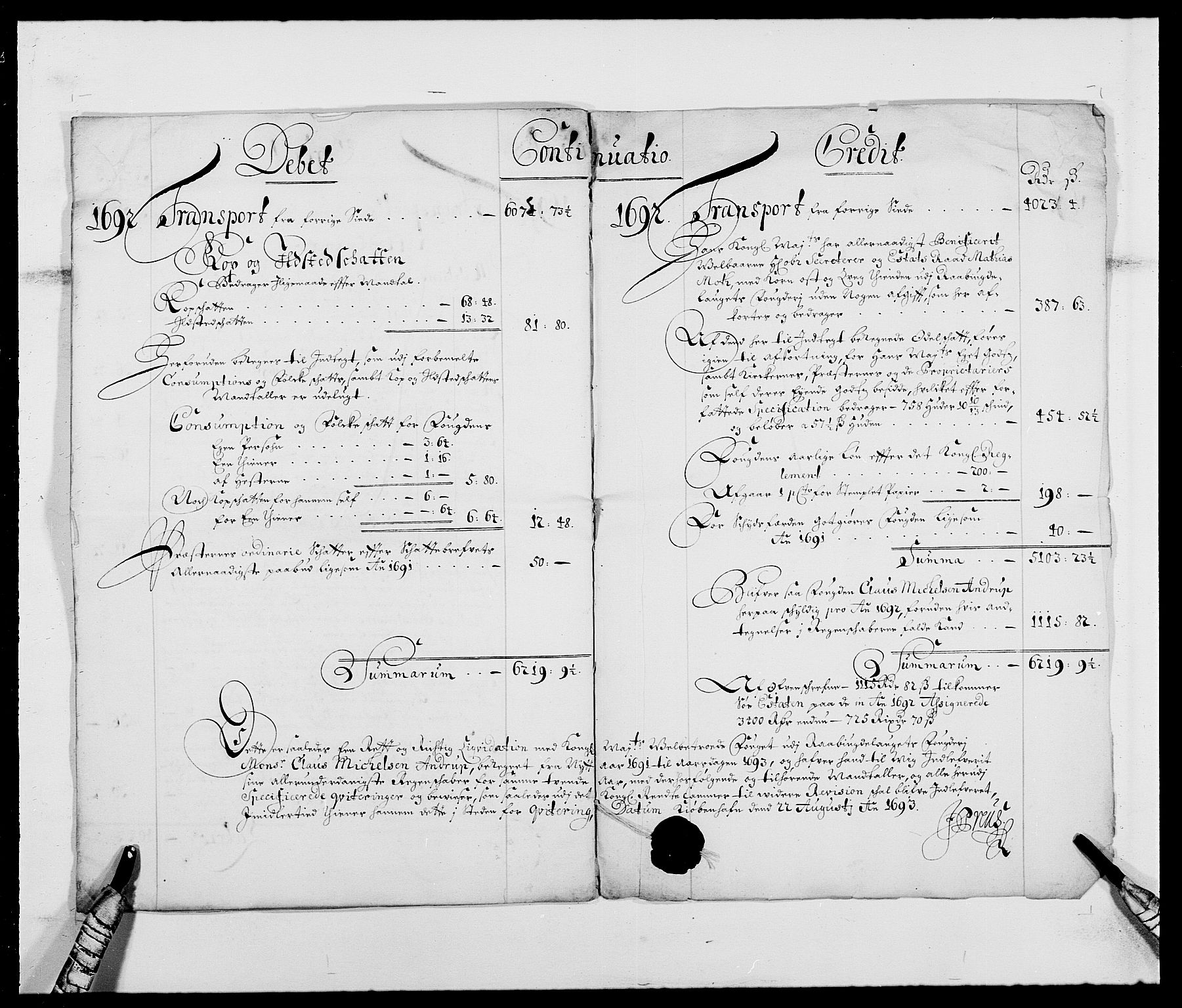 Rentekammeret inntil 1814, Reviderte regnskaper, Fogderegnskap, AV/RA-EA-4092/R40/L2443: Fogderegnskap Råbyggelag, 1691-1692, p. 121