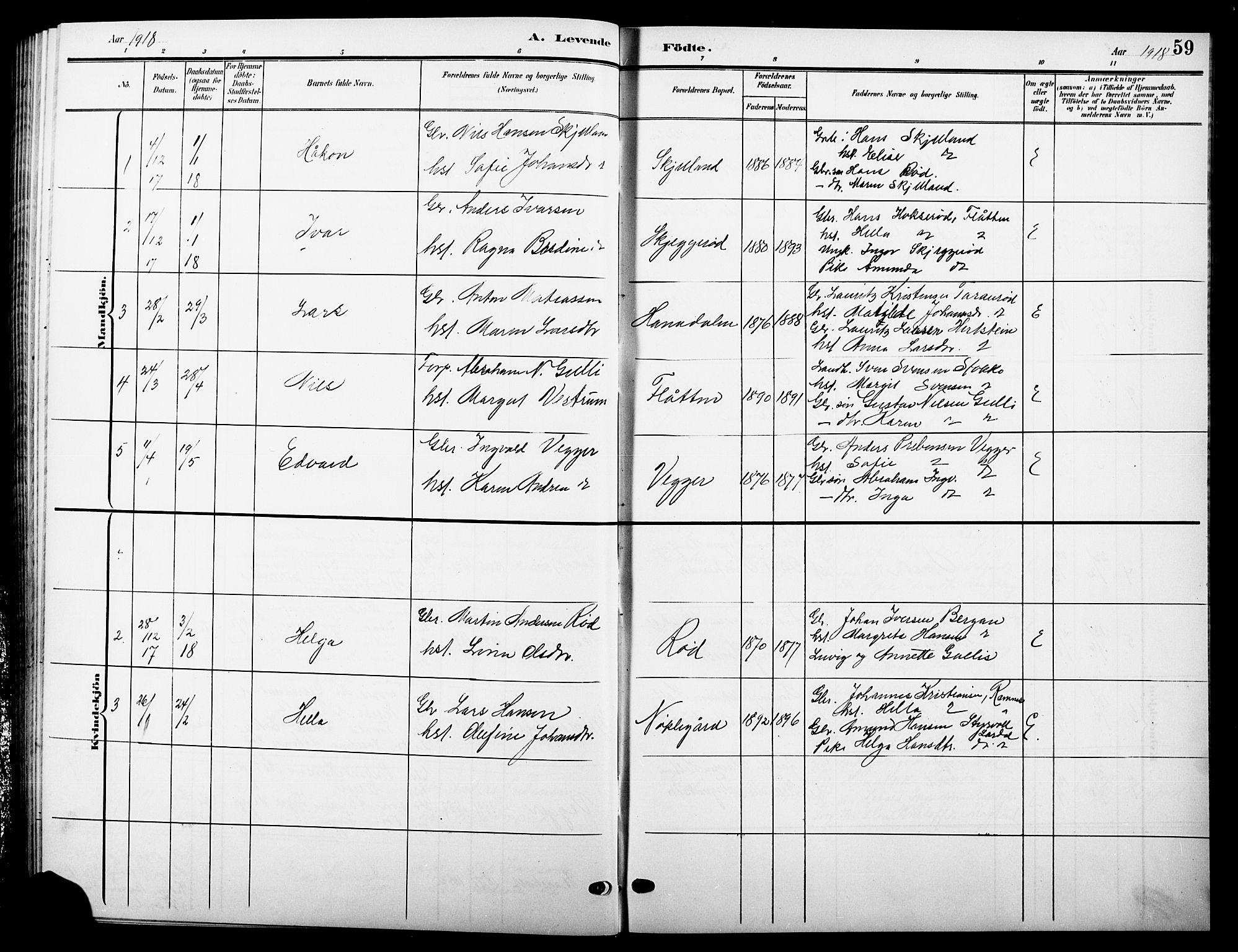Andebu kirkebøker, SAKO/A-336/G/Ga/L0005: Parish register (copy) no. I 5, 1901-1925, p. 59