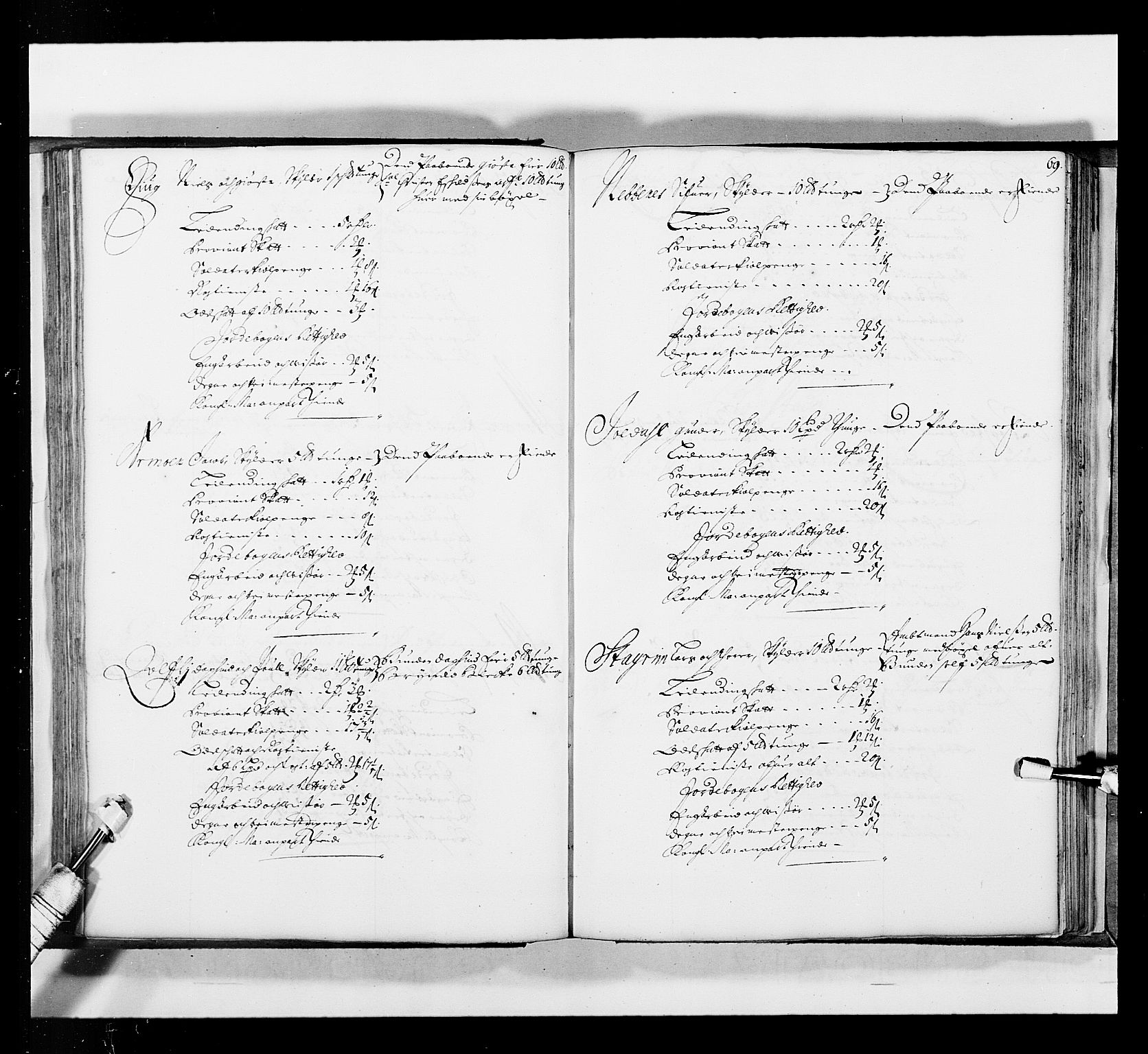 Stattholderembetet 1572-1771, AV/RA-EA-2870/Ek/L0035/0001: Jordebøker 1662-1720: / Matrikkel for Nedre Romerike, 1695, p. 68b-69a