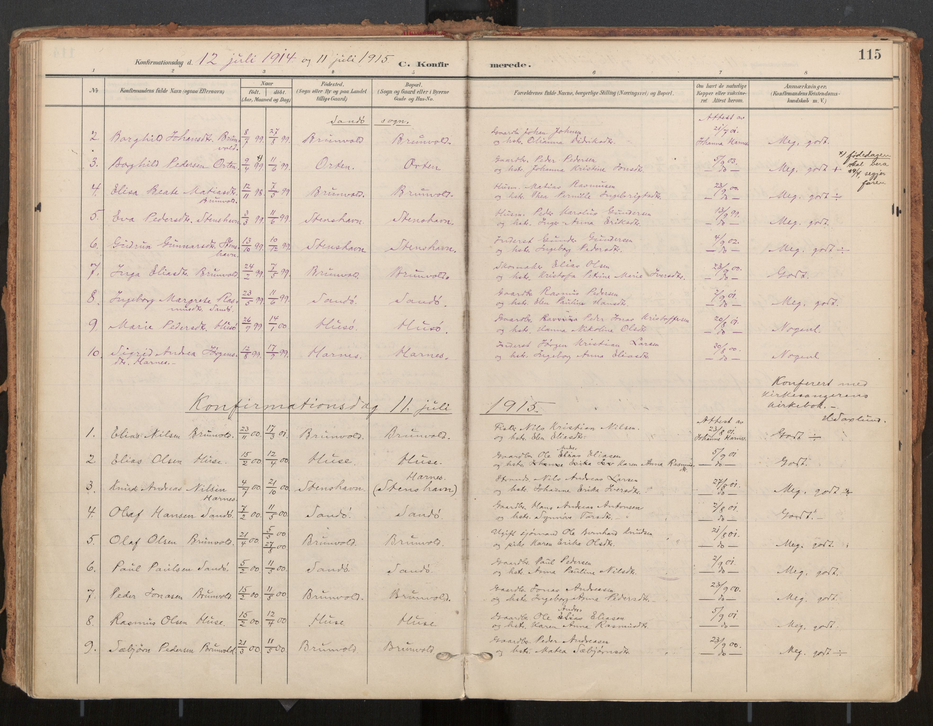 Ministerialprotokoller, klokkerbøker og fødselsregistre - Møre og Romsdal, AV/SAT-A-1454/561/L0730: Parish register (official) no. 561A04, 1901-1929, p. 115