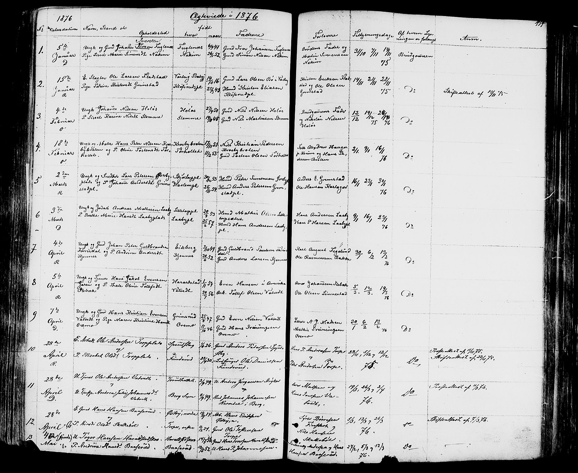 Rakkestad prestekontor Kirkebøker, AV/SAO-A-2008/F/Fa/L0011: Parish register (official) no. I 11, 1862-1877, p. 414