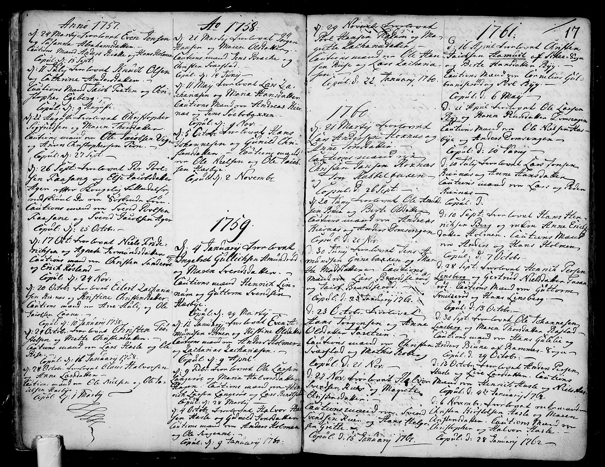 Sem kirkebøker, AV/SAKO-A-5/F/Fa/L0001: Parish register (official) no. I 1, 1702-1763, p. 17