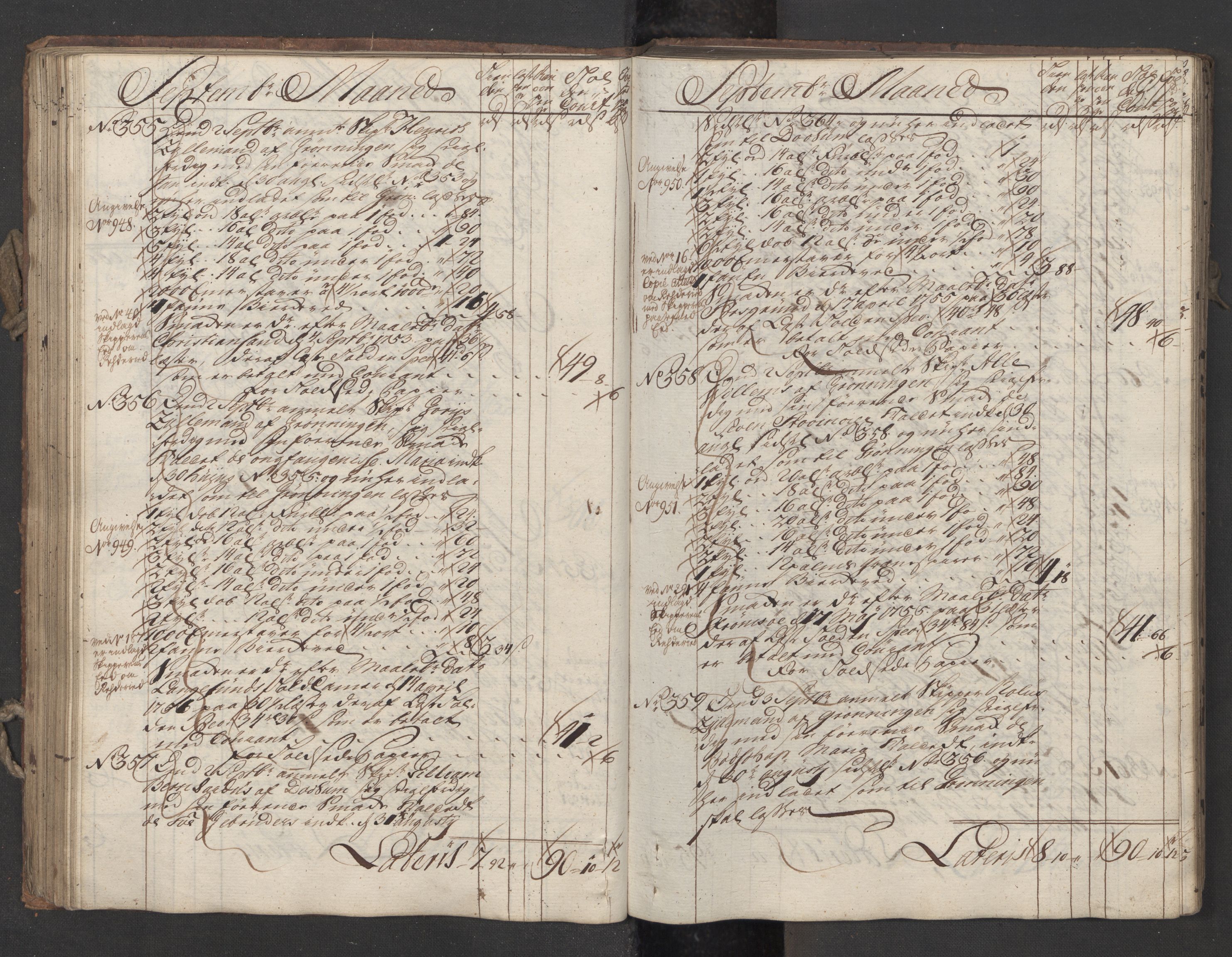 Generaltollkammeret, tollregnskaper, AV/RA-EA-5490/R12/L0029/0001: Tollregnskaper Langesund / Utgående hovedtollbok, 1756, p. 86b-87a