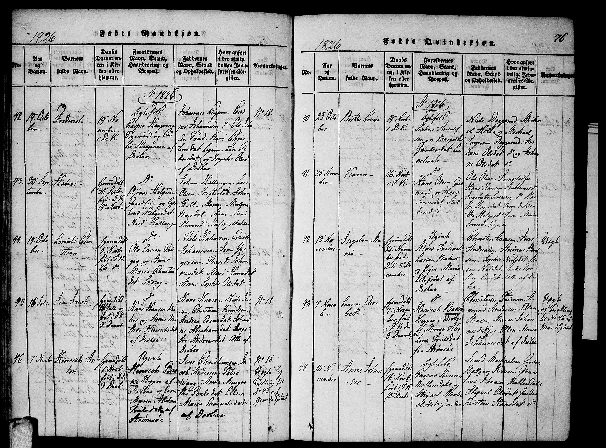 Drøbak prestekontor Kirkebøker, AV/SAO-A-10142a/F/Fa/L0001: Parish register (official) no. I 1, 1816-1842, p. 76