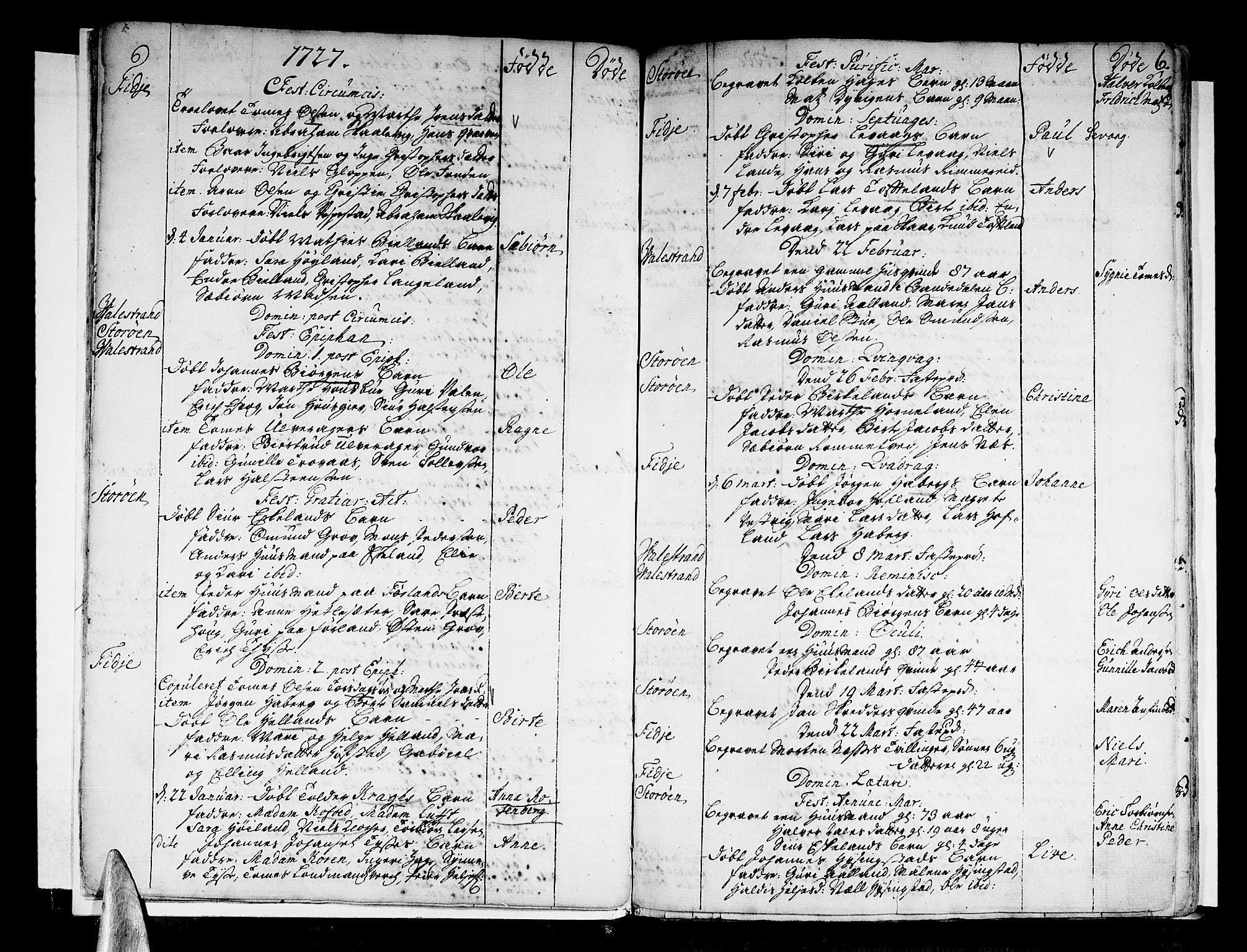 Stord sokneprestembete, SAB/A-78201/H/Haa: Parish register (official) no. A 1, 1725-1744, p. 6