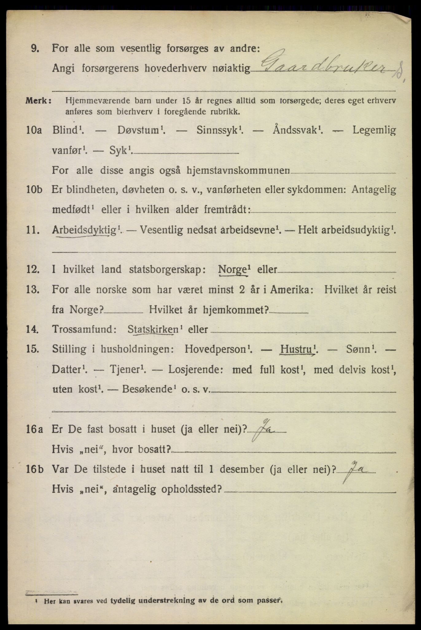 SAK, 1920 census for Randesund, 1920, p. 1063